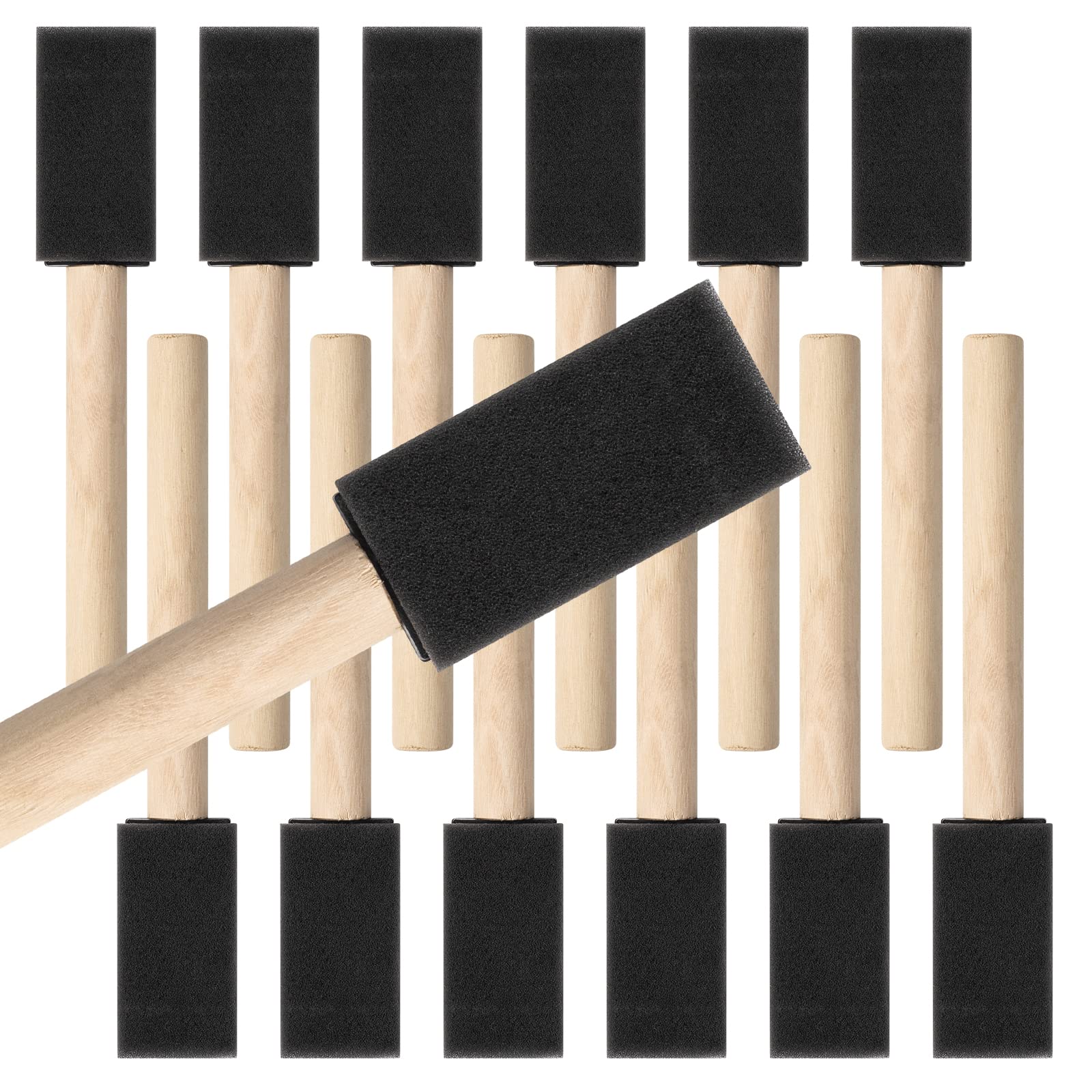 Mister Rui-Poly Foam Paint Brushes, 12 Pack, 1 Inch Sponge Brushes