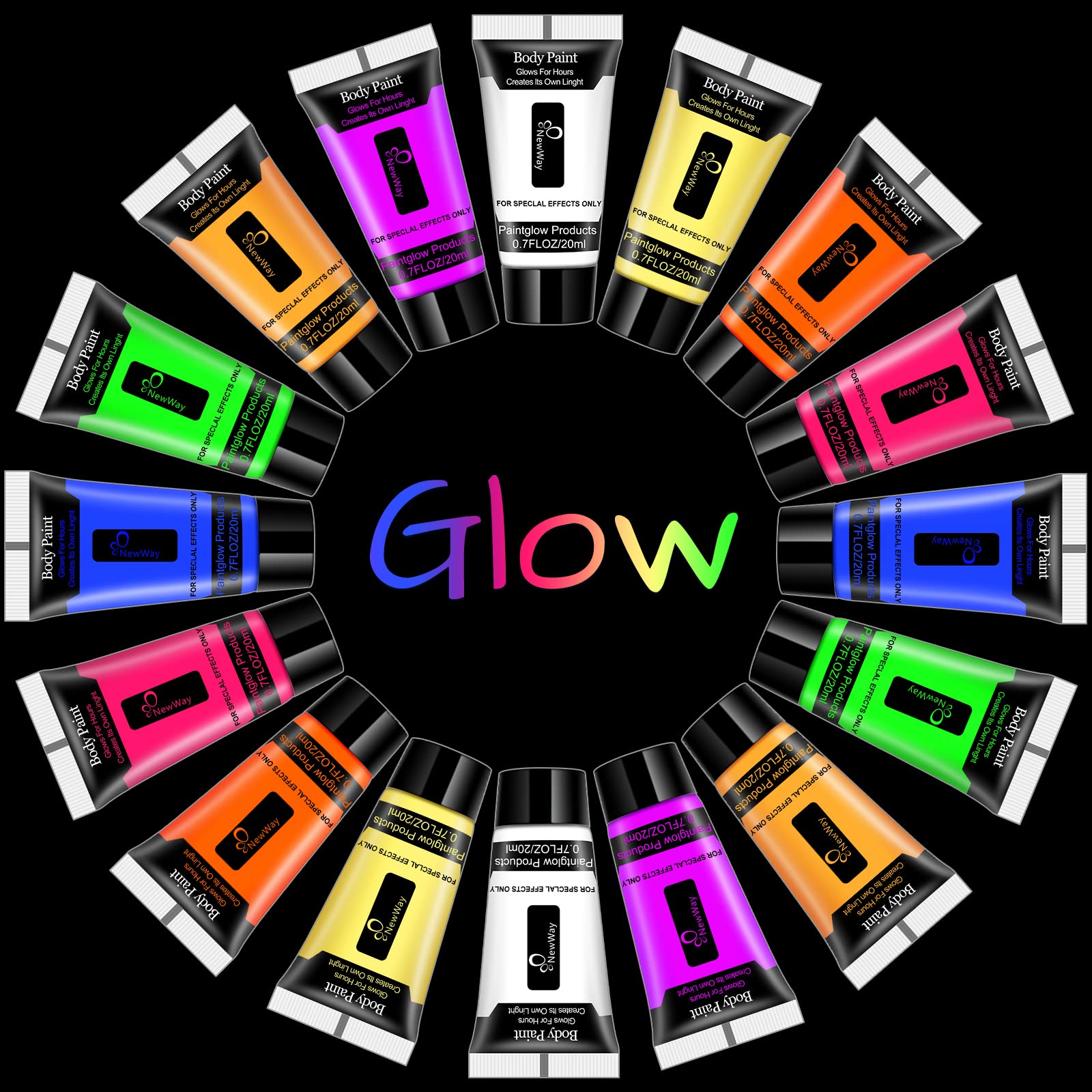 PaintGlow Glow In The Dark Face & Body Paint Kit - GS08