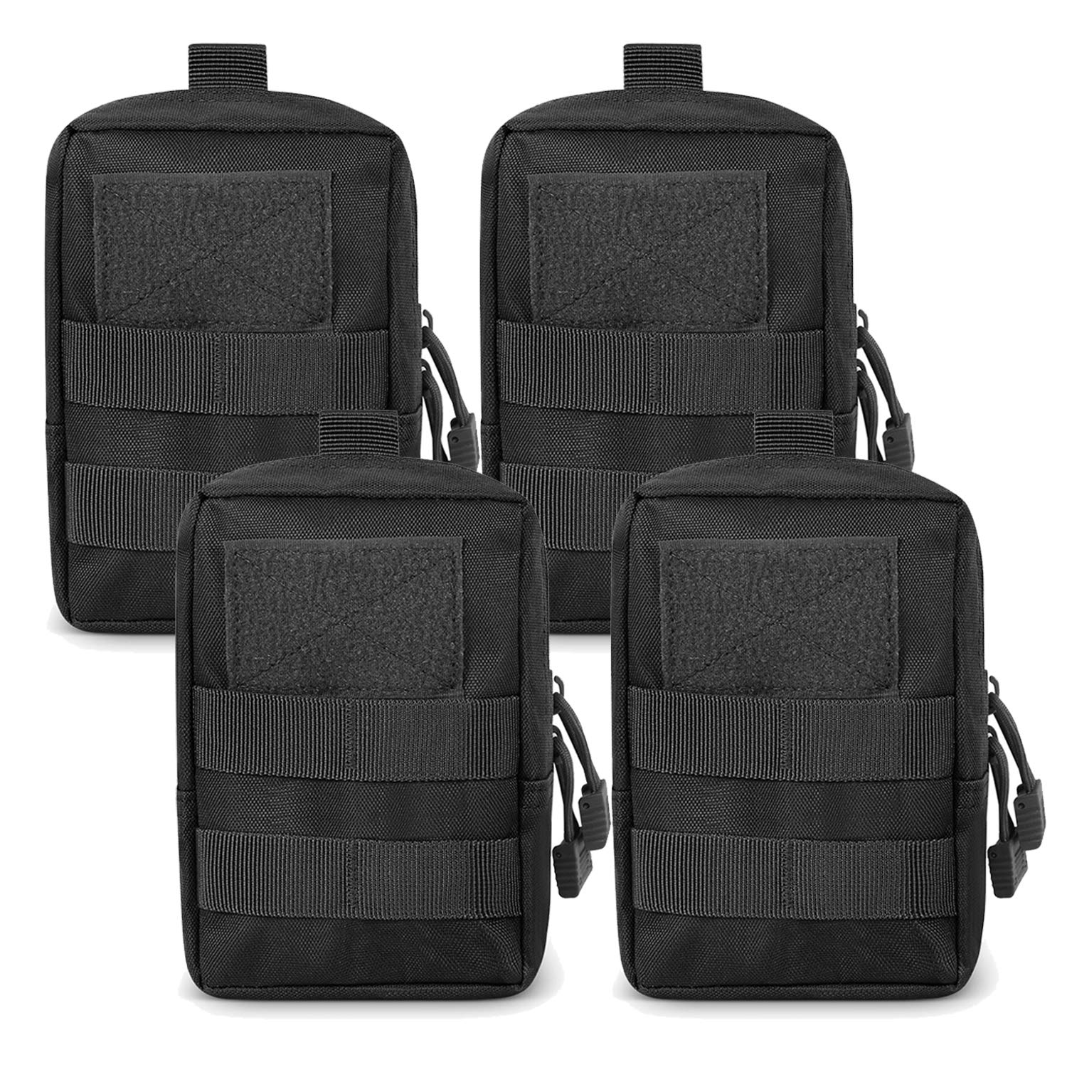 Gogoku 4-Pack Molle Pouch Tactical Molle Pouches Compact Utility EDC Waist  Bag Pack Combo A:Black
