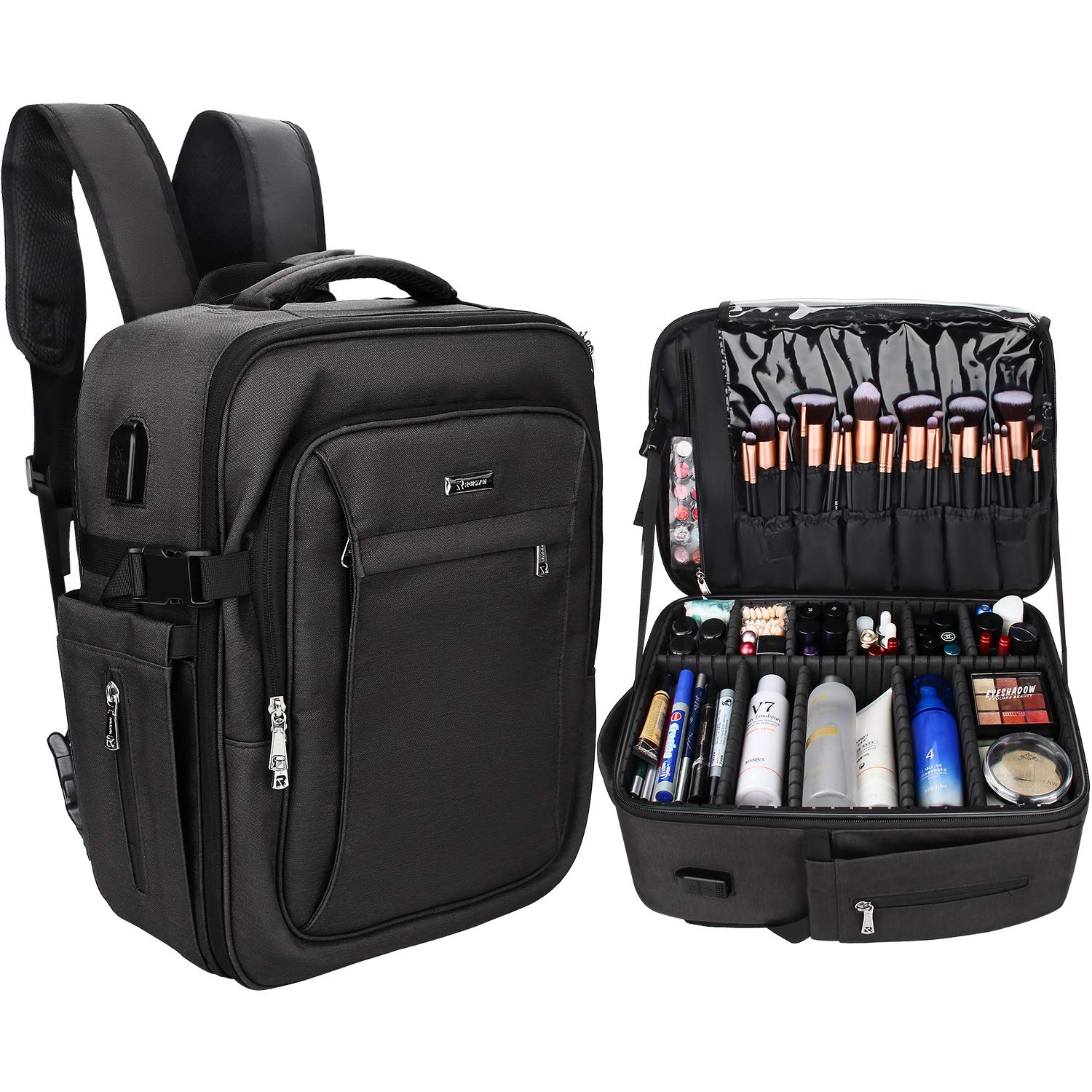 Relavel Makeup Backpack Professional Makeup Case Extra Large
