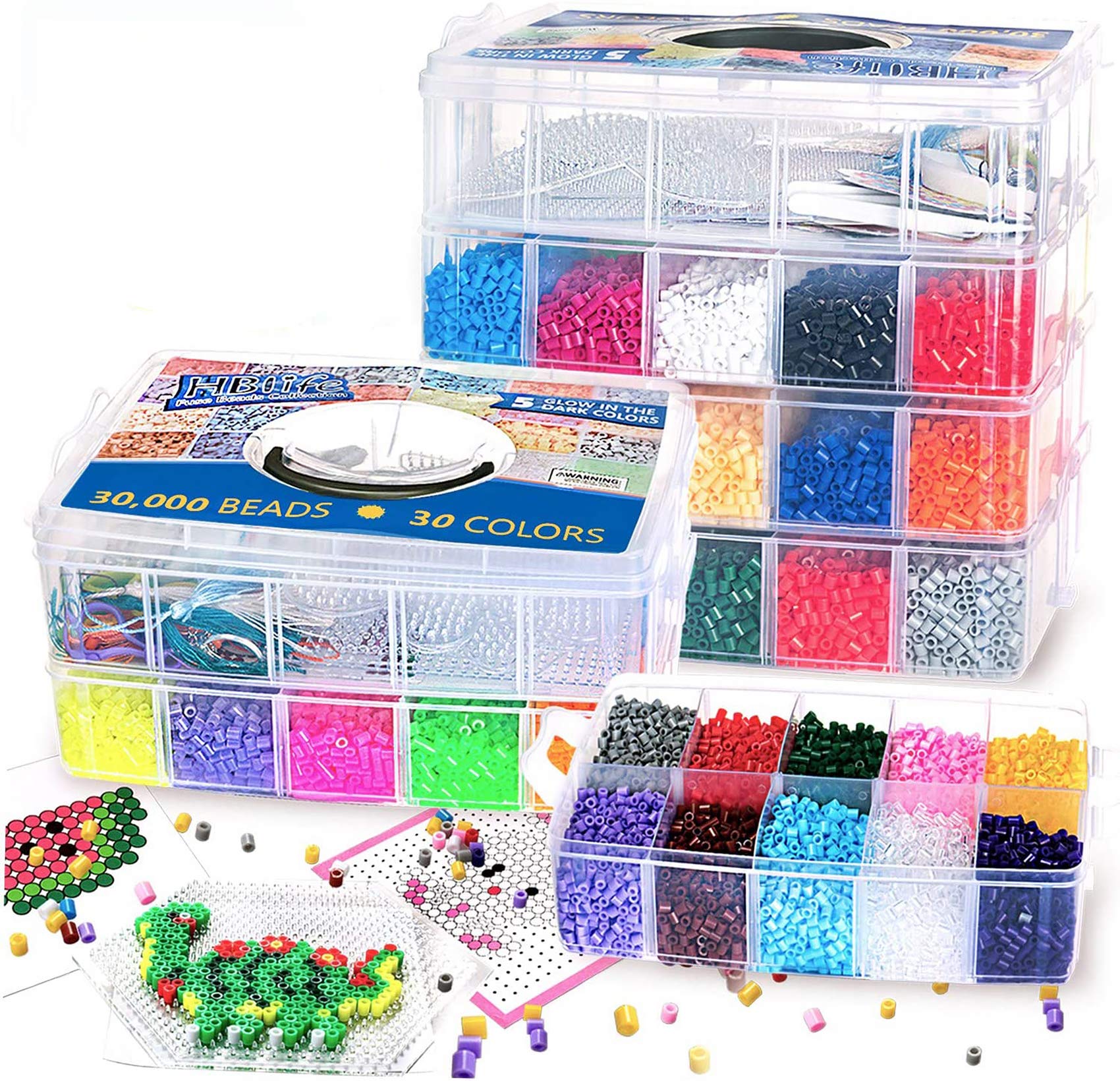 30,000 pcs Fuse Beads Kit 30 Colors 5MM for Kids, Including 10