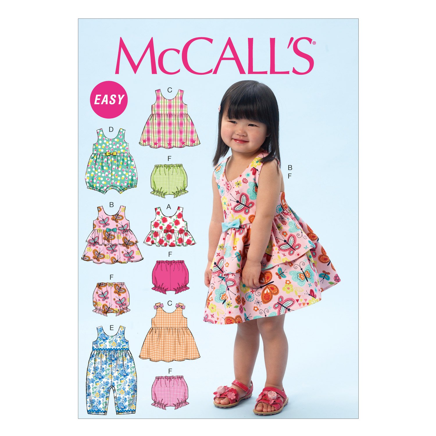 McCall Pattern Company M6944 Toddlers' Top, Dresses, Rompers and Panties,  Size CAA CAA (All Sizes In One Envelope)