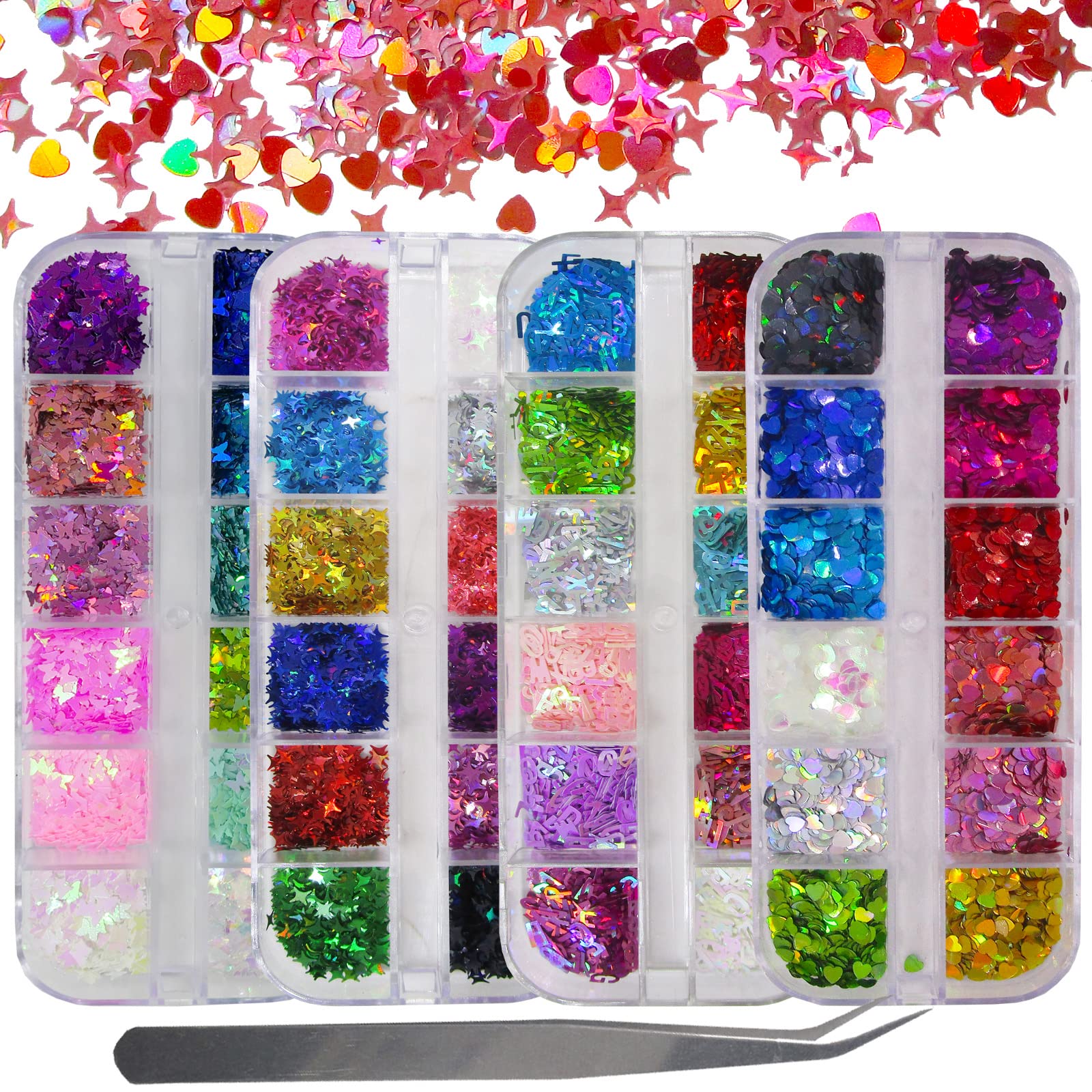 Rainbow Mix Glitter Flakes Gorgeous Sparkle Glittery Sprinkles Made in USA  1 Ounce Packs
