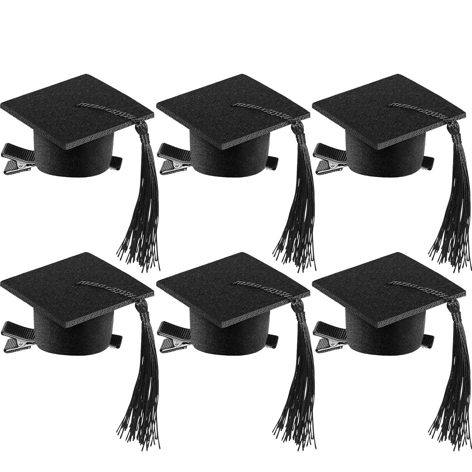 6 Pieces Graduation Hat Hair Clip Mini Graduation Cap Hairpins
