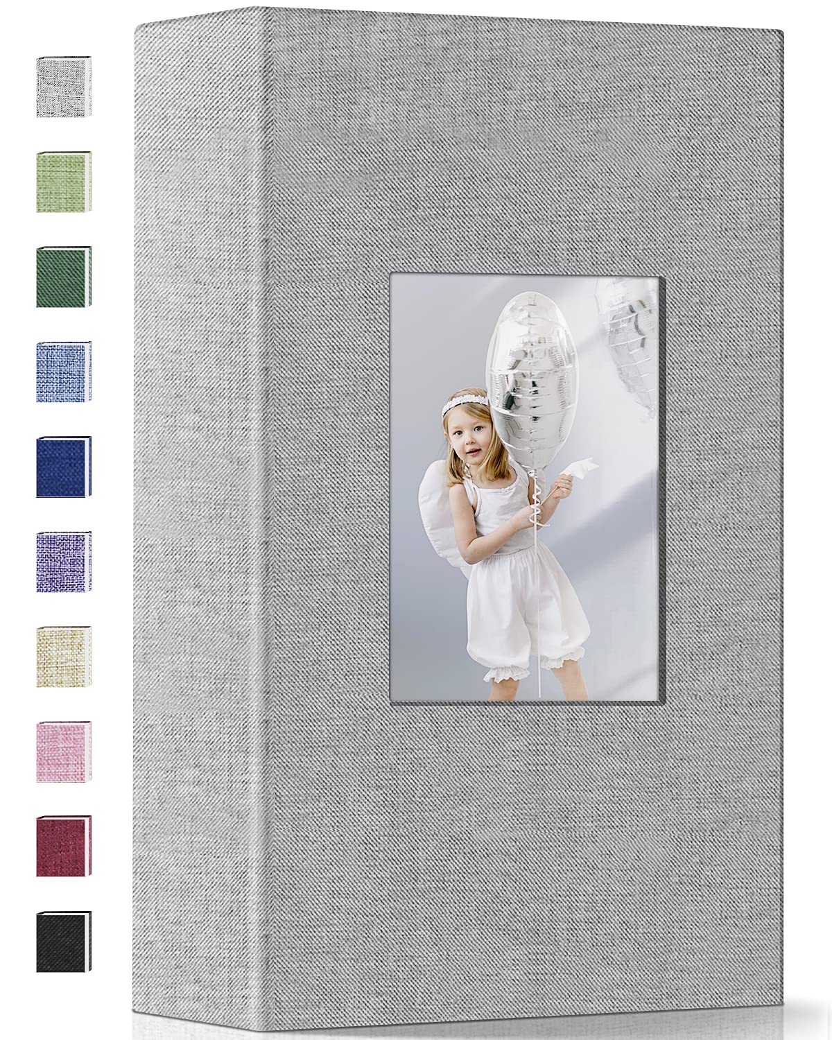 Luxury wedding photo albums, guest books, keepsake boxes - Arcoalbum. Linen  Baby Slip In Photo Album for 40-400 4x6 Photos, #B107