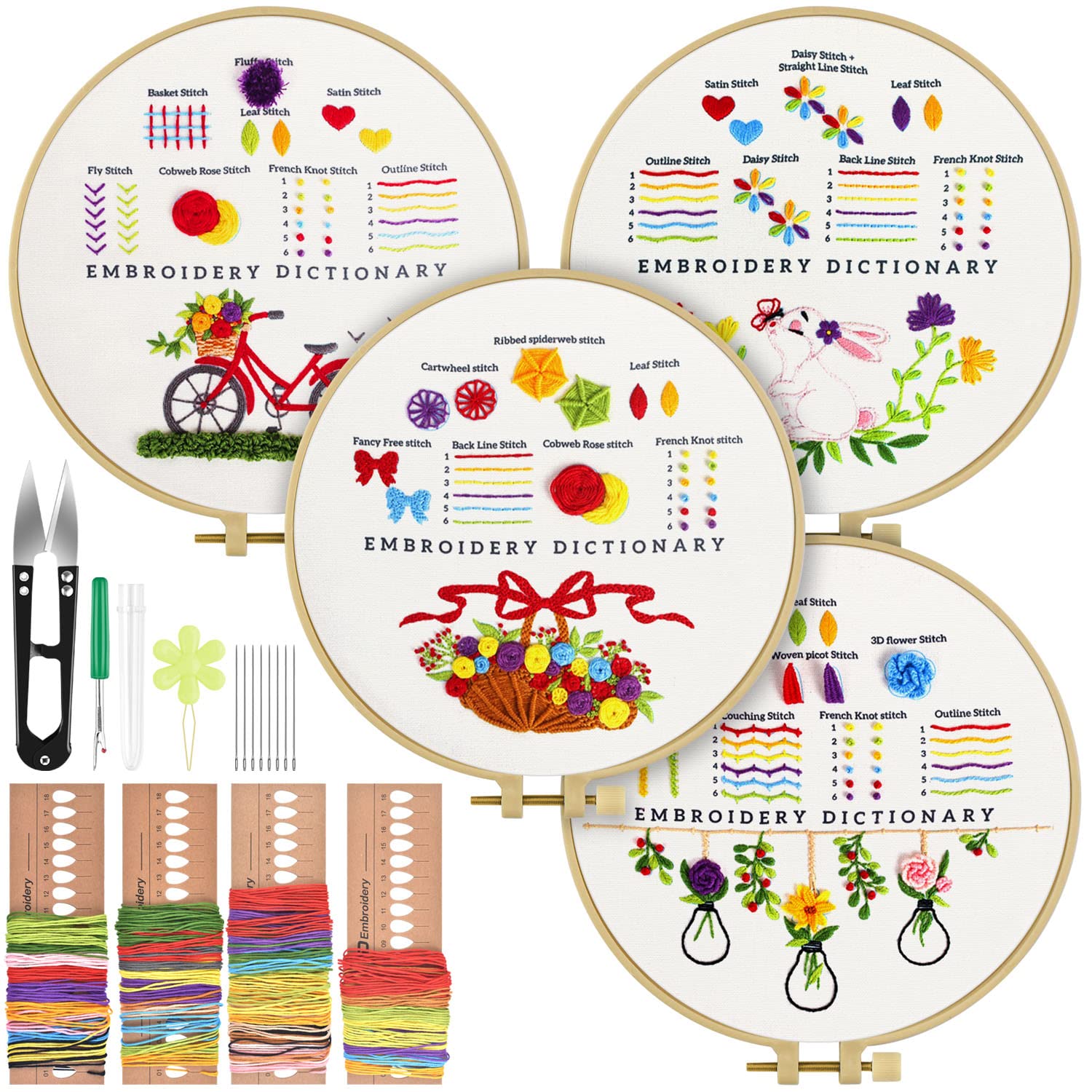 ARTIFICAY 4Set Embroidery kit for Beginners with Embroidery