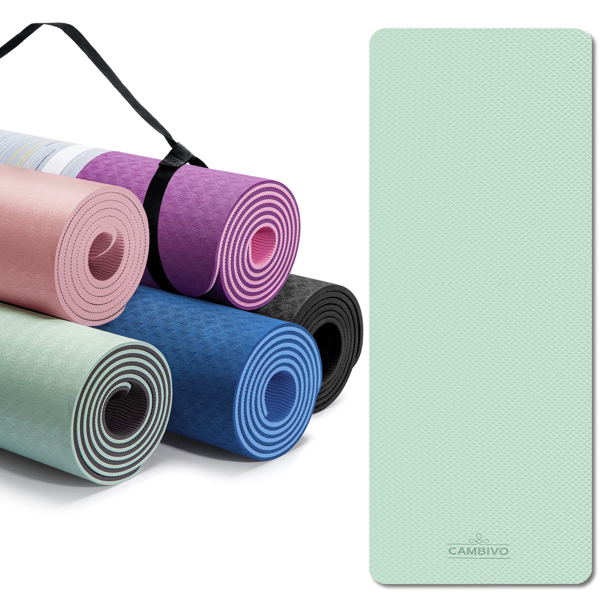CAMBIVO Extra Thick Yoga Mat for Women Men Kids, Professional TPE