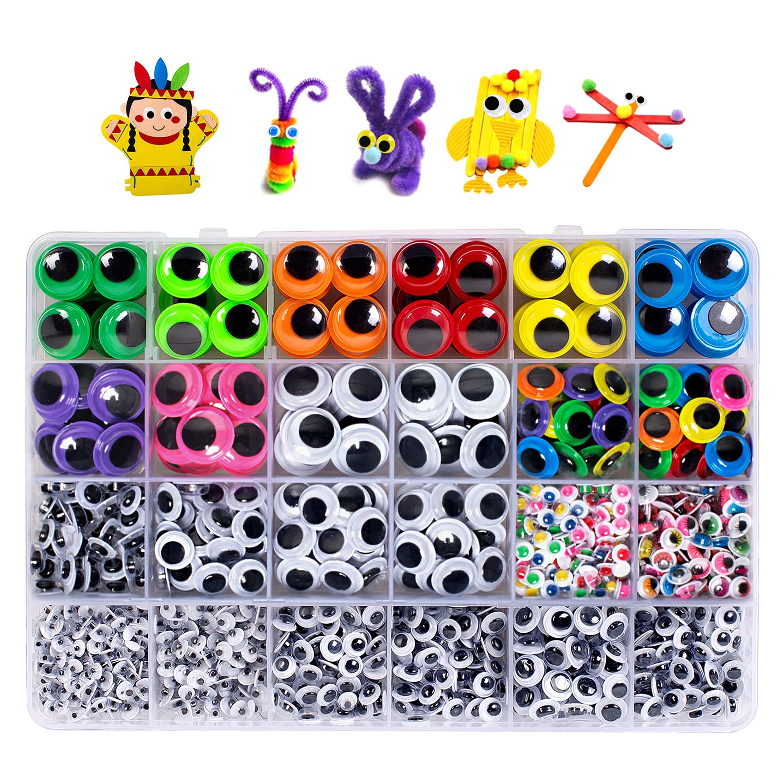 1580pcs Googly Eyes Self Adhesive for Crafts, Craft Sticker Wiggle Eyes with  Multi Colored and Sizes for DIY