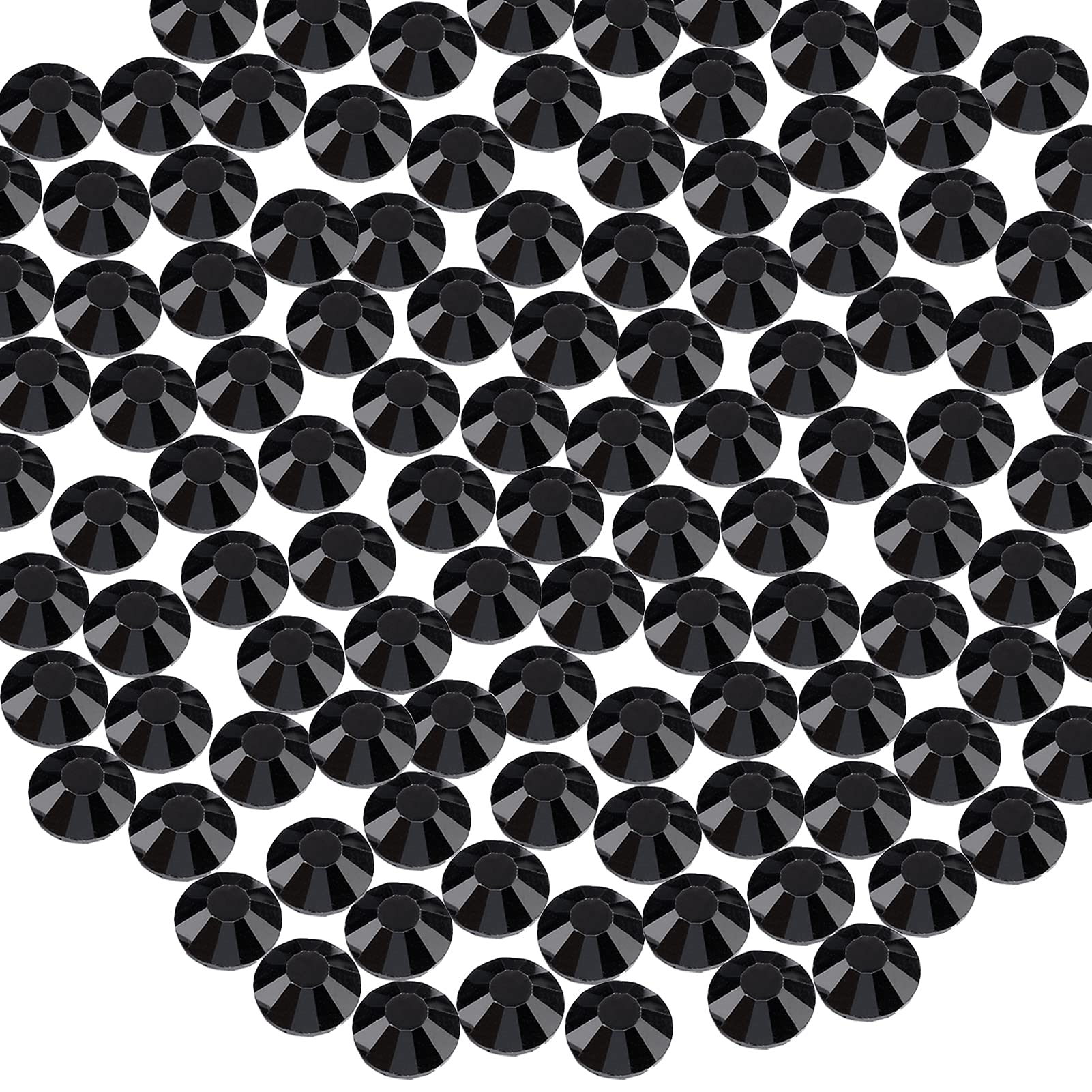 Briskbloom 288PCS SS30 6MM Flatback Hotfix Rhinestone Crystals for Crafts  Clothes Shoes Round Glass Gemstones (Jet Black) SS30 6MM Jet Black