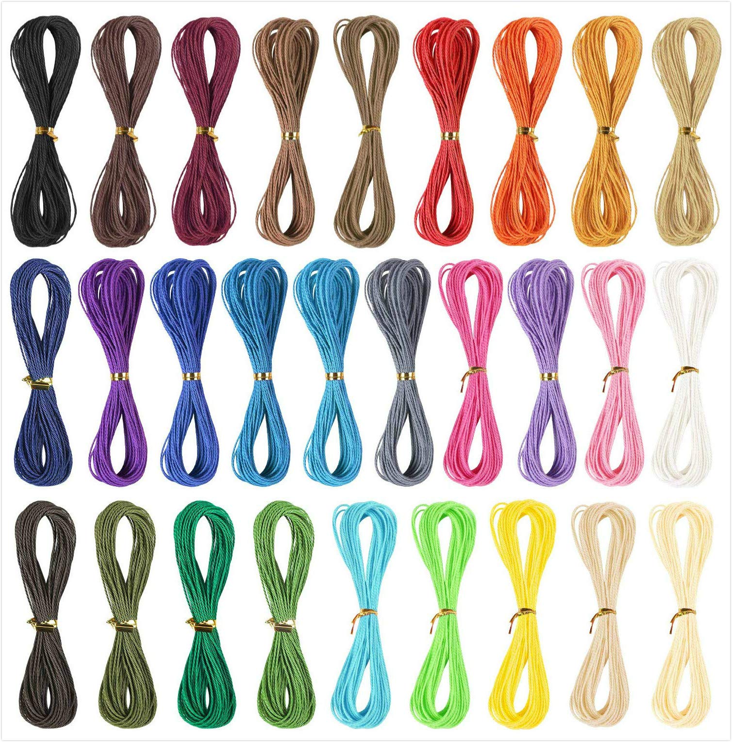 35 Colors 1mm Waxed Polyester Cord Bracelet Cord Wax Coated String
