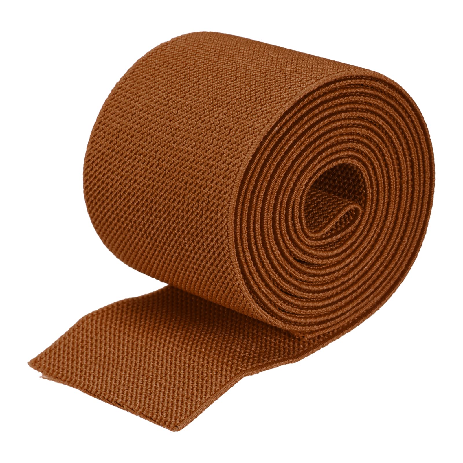 MECCANIXITY Twill Wide Elastic Band Double-Side 3 inch Flat 2 Yard Woven Elastic  Band Knit Elastic Spool Heavy Stretch Strap Red Brown for Sewing Waistband  2 Yard Red Brown