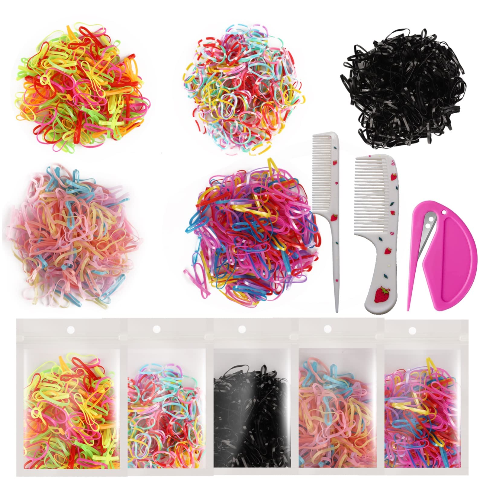 1000pcs Colorful Hair Rubber Bands for Girls No India