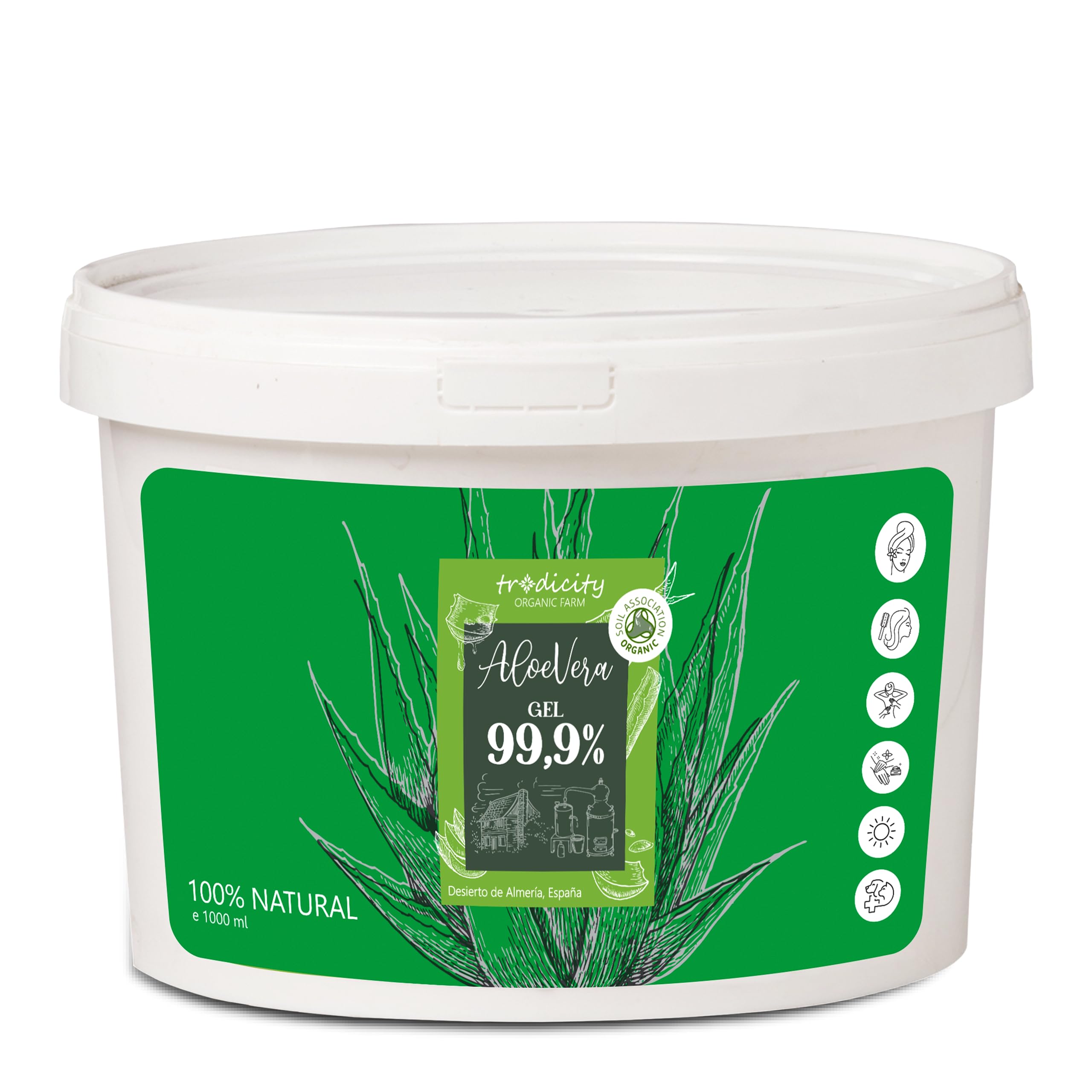 Pure Aloe Vera Gel 100% Natural 1000 ml 1 kg Firming Body Gel