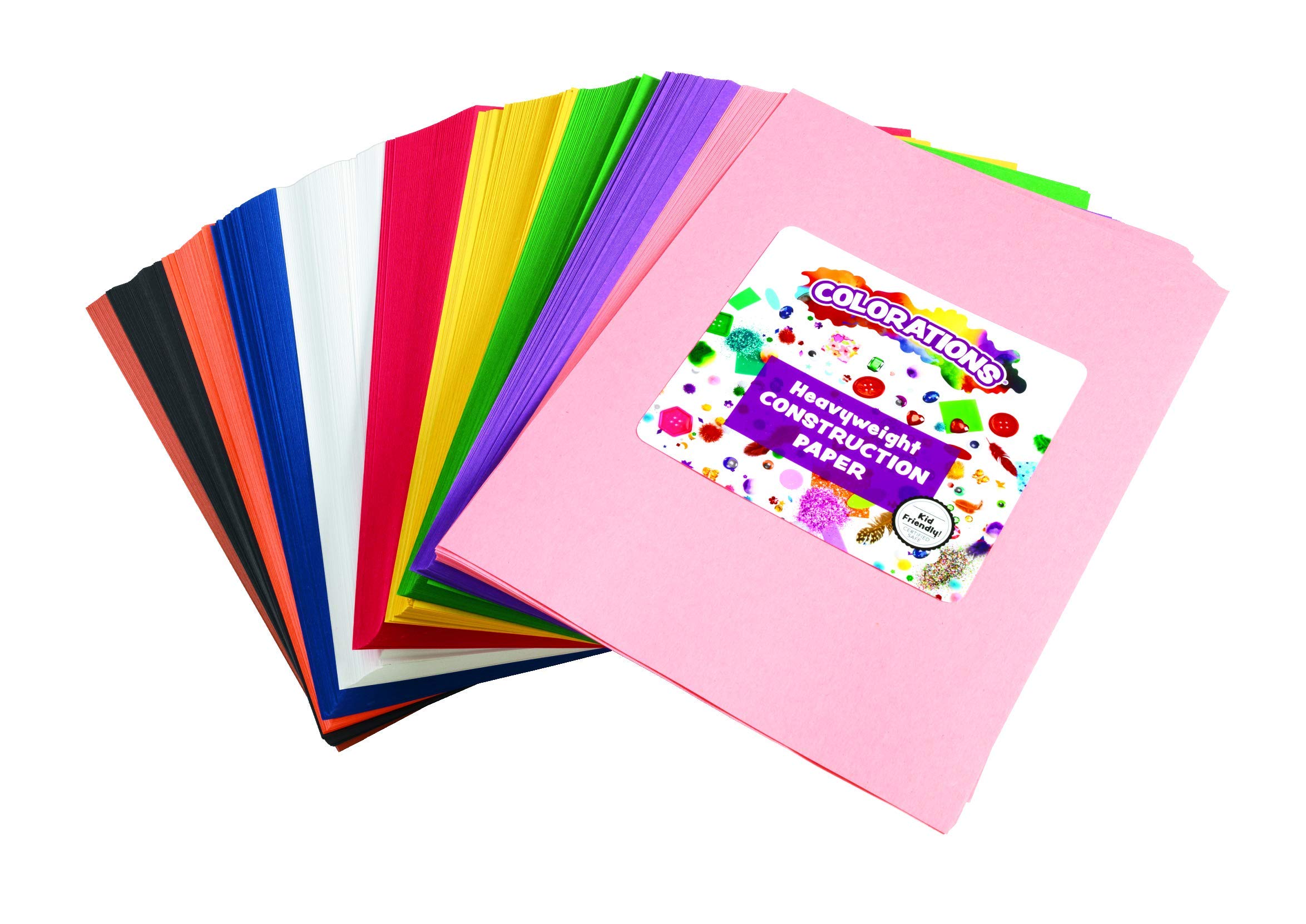 Colorations Color Construction Paper Smart Pack Assorted Color Paper  Colored Paper Coloring Paper Drawing Craft Paper Classroom Supplies Kids  Construction paper 600 Sheets Home Home School Use