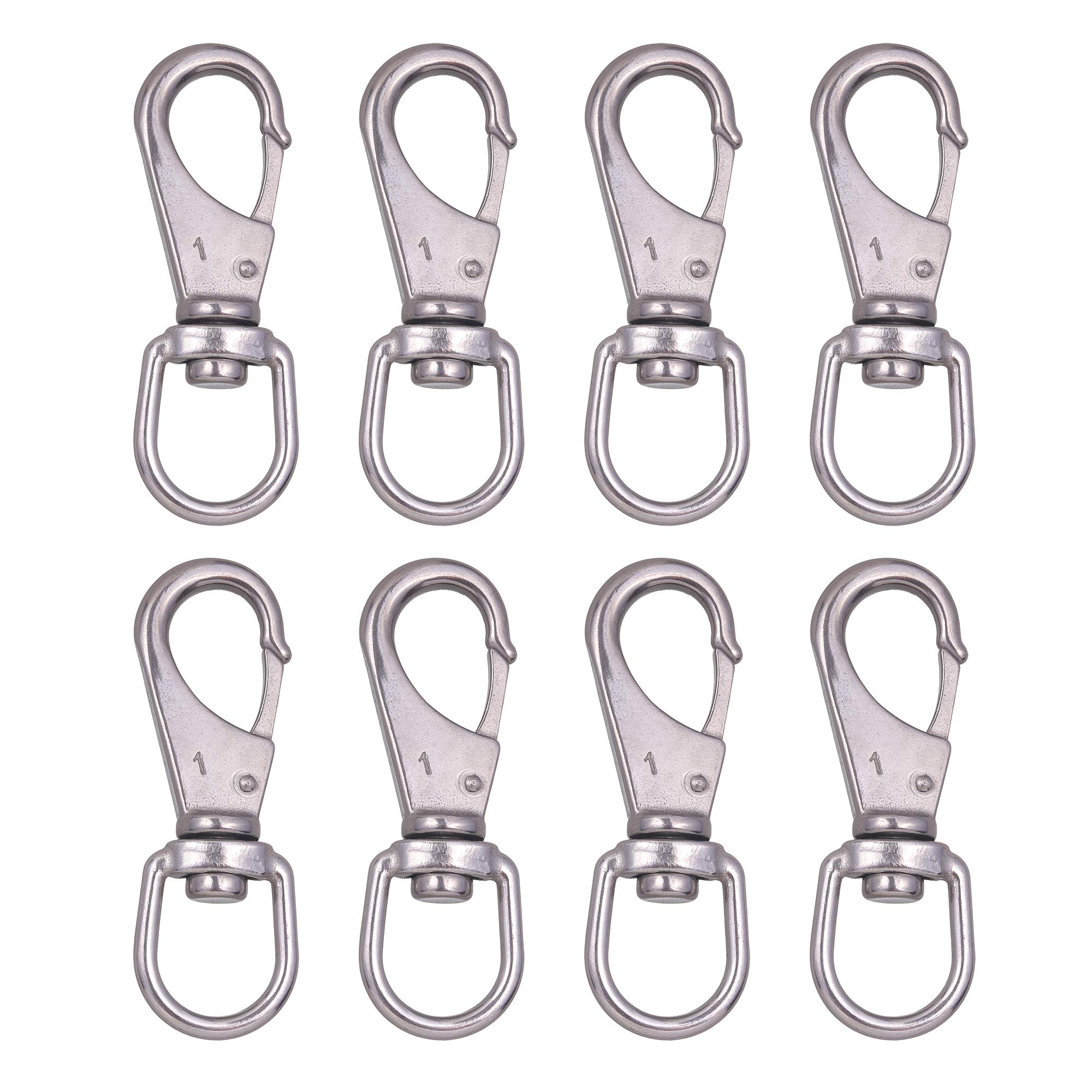 4Pack Swivel Eye Snap Hooks, Heavy Duty Stainless Steel 2.7 Inch 3.5 Inch  Spring Hooks for Keychains, Bird Feeders, Pet Chains, Dog leashes, Keychains