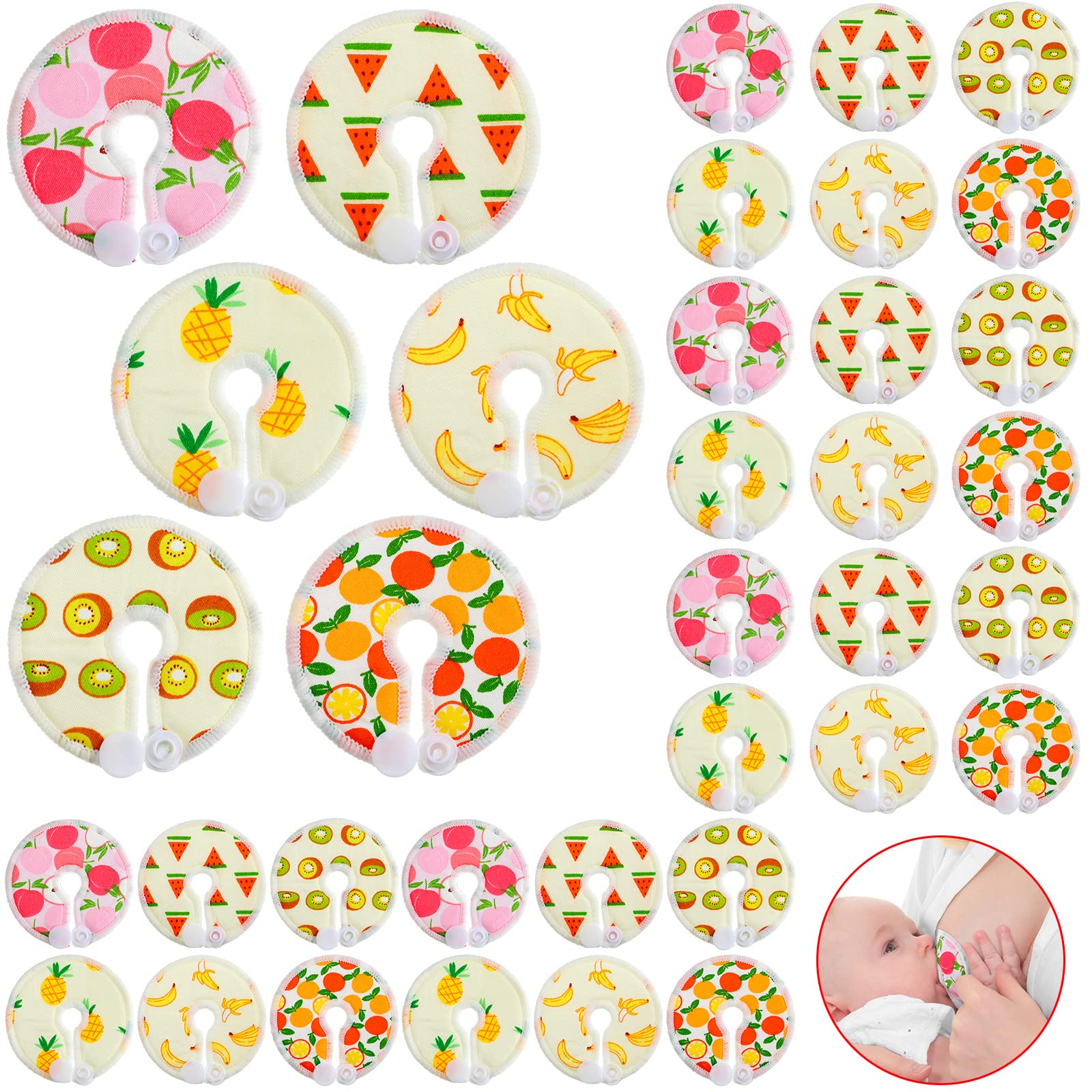 36 Pcs Feeding Tube Pads Washable Reusable Abdominal Peritoneal G Tube Covers  Breast Nipple Soft Cotton Pads Button Pads Holder Feeding Tube Supplies for Breastfeeding  Nursing Care, 6 Patterns