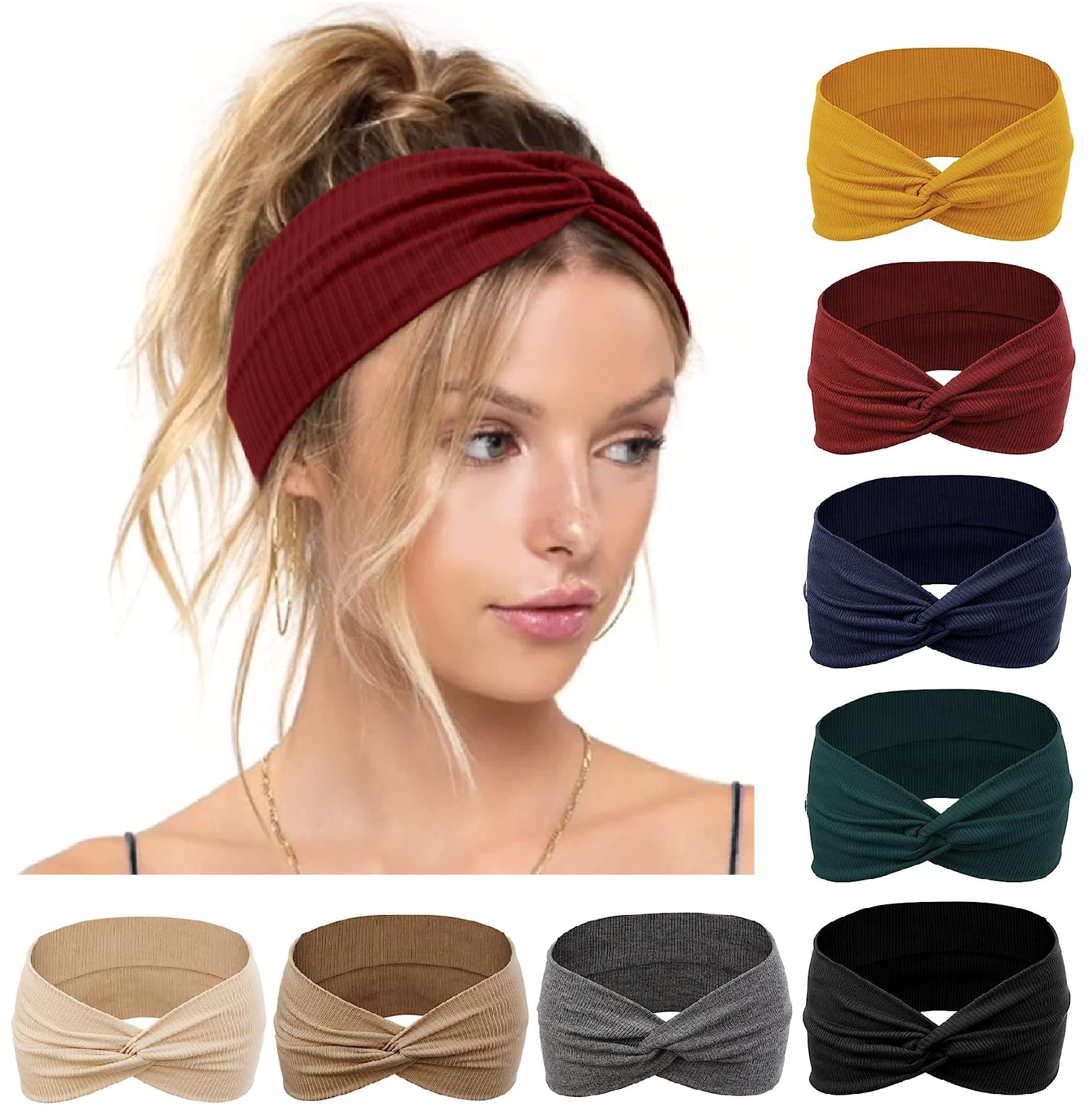 Wide headband elastic bandana turban hair band ladies. 08