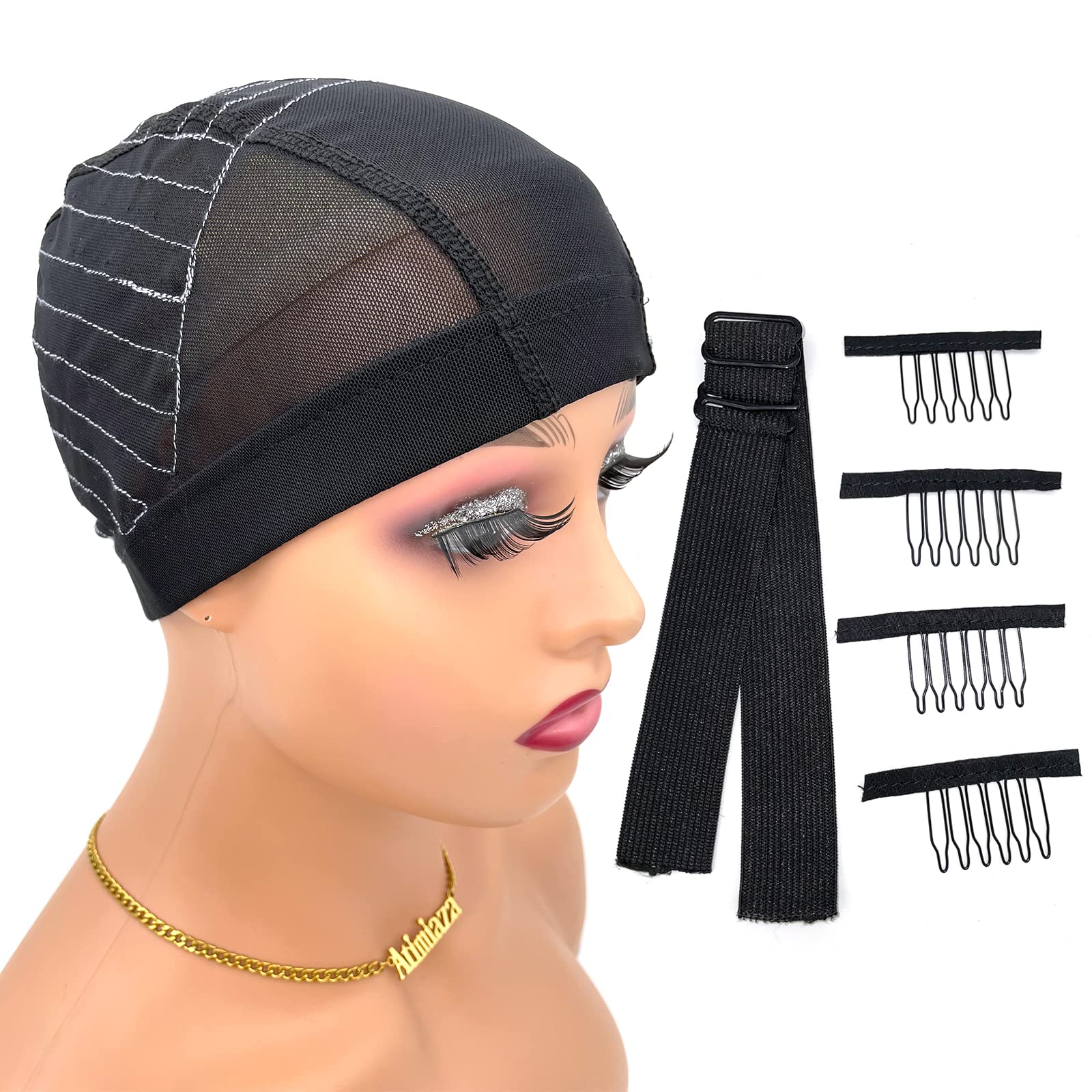 4 Pack Wig Caps Hair Mesh Wig Cap Hair Nets Wig Stretchable Elastic Hair Net