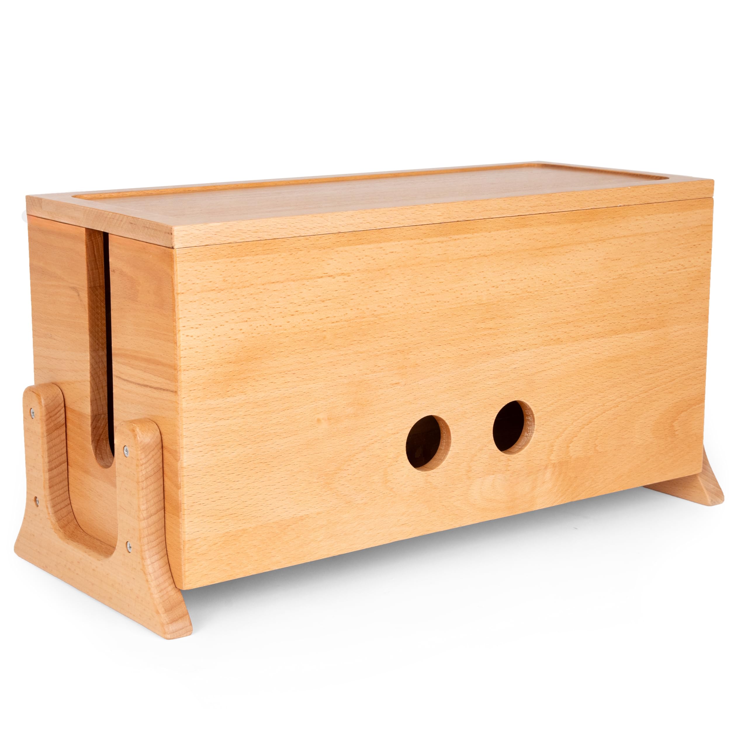 Extra Large Cable Management Box Wood Cord Organizer Box - Cable