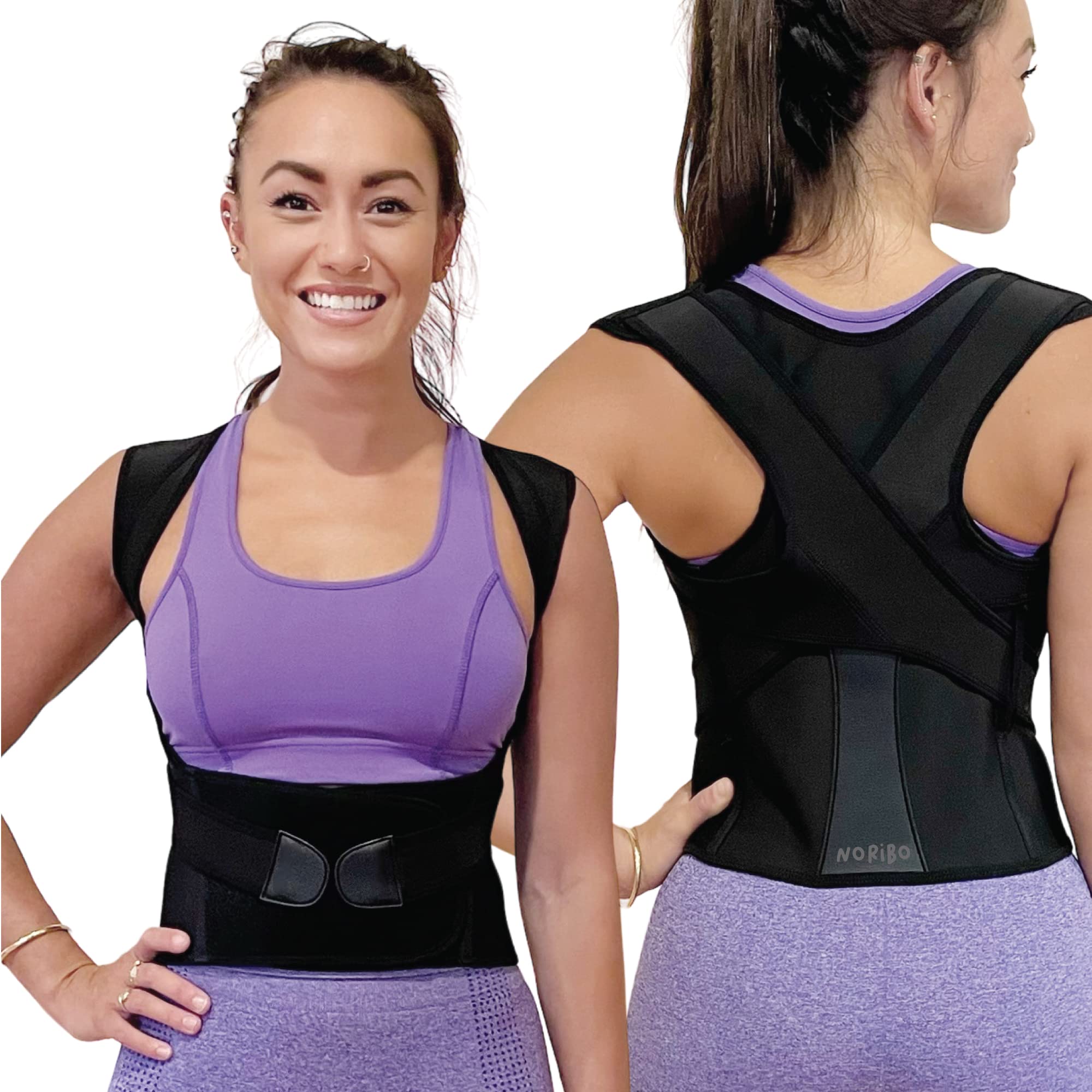 NORIBO  Back Brace-Posture Corrector for Women & Men - Adjustable