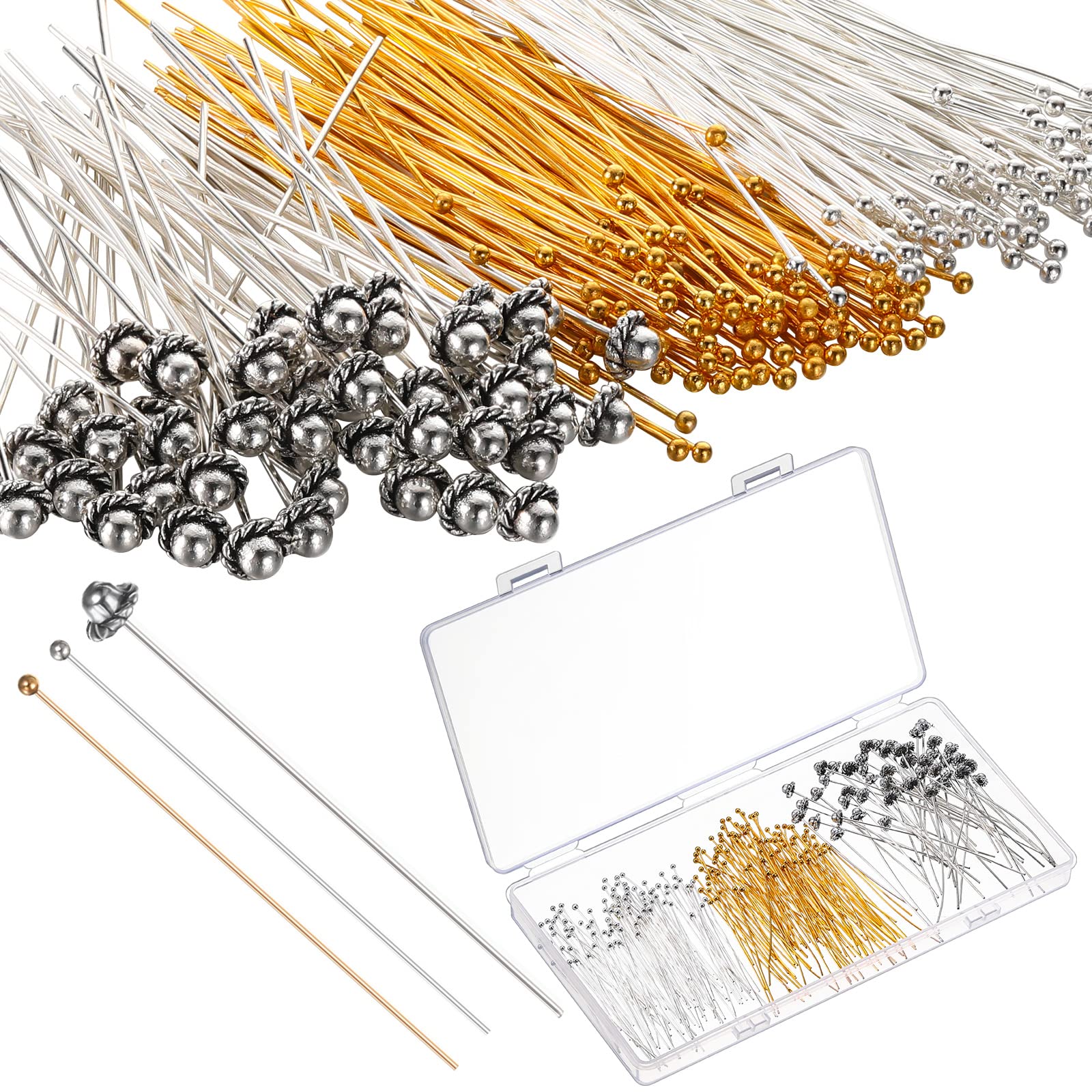 250 Pieces Head Pins for Jewelry Making Include 200 Pieces 2 Inch