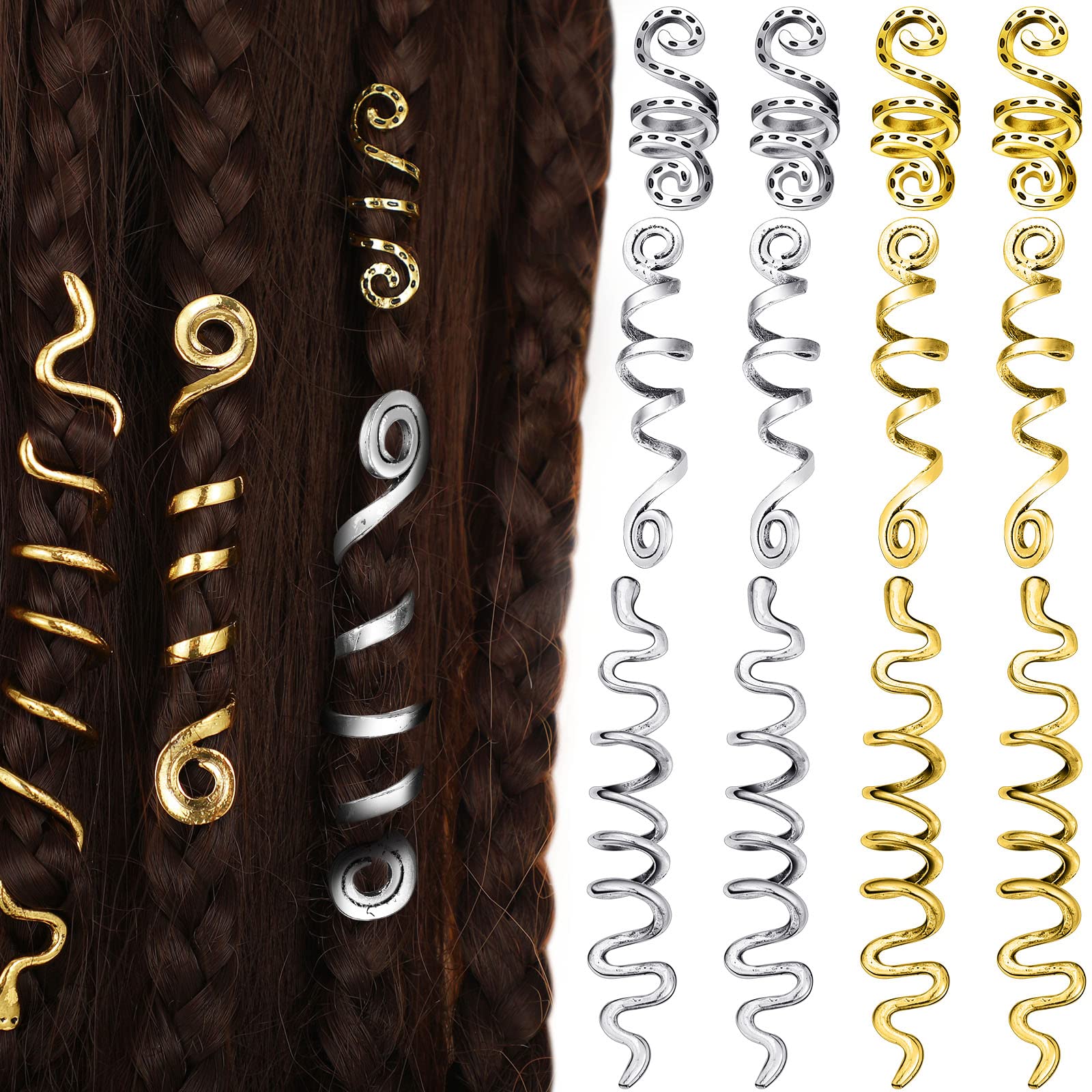  100 PCS Gold Hair Accessories Loc Hair Jewelry for