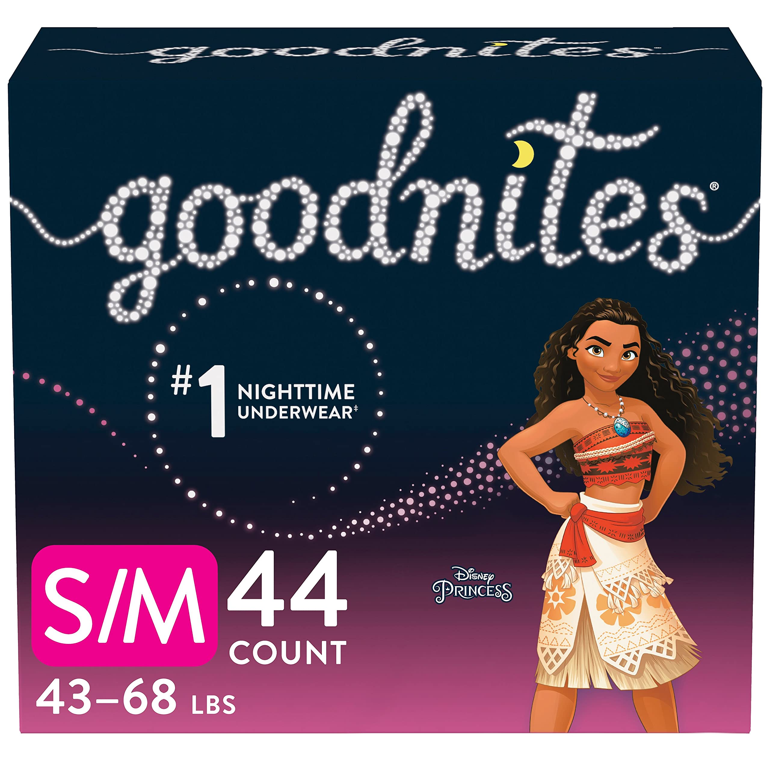 Goodnites Nighttime Bedwetting Underwear, Girls' S/M (43-68 lb.), 44 Ct  Small/Medium (44 Count)