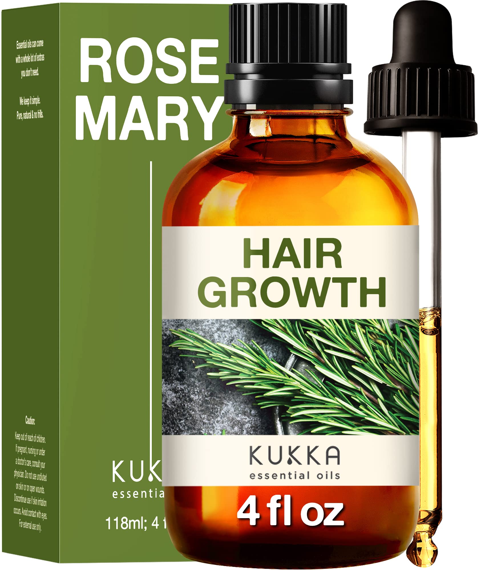 Kukka Pure Rosemary Oil for Hair Growth (4 Fl Oz) - 100% Natural Undiluted  Therapeutic Grade Rosemary Essential Oils for Skin, Diffuser, Dry Scalp &  Aromatherapy - Rosemary Hair Oil for Hair Growth