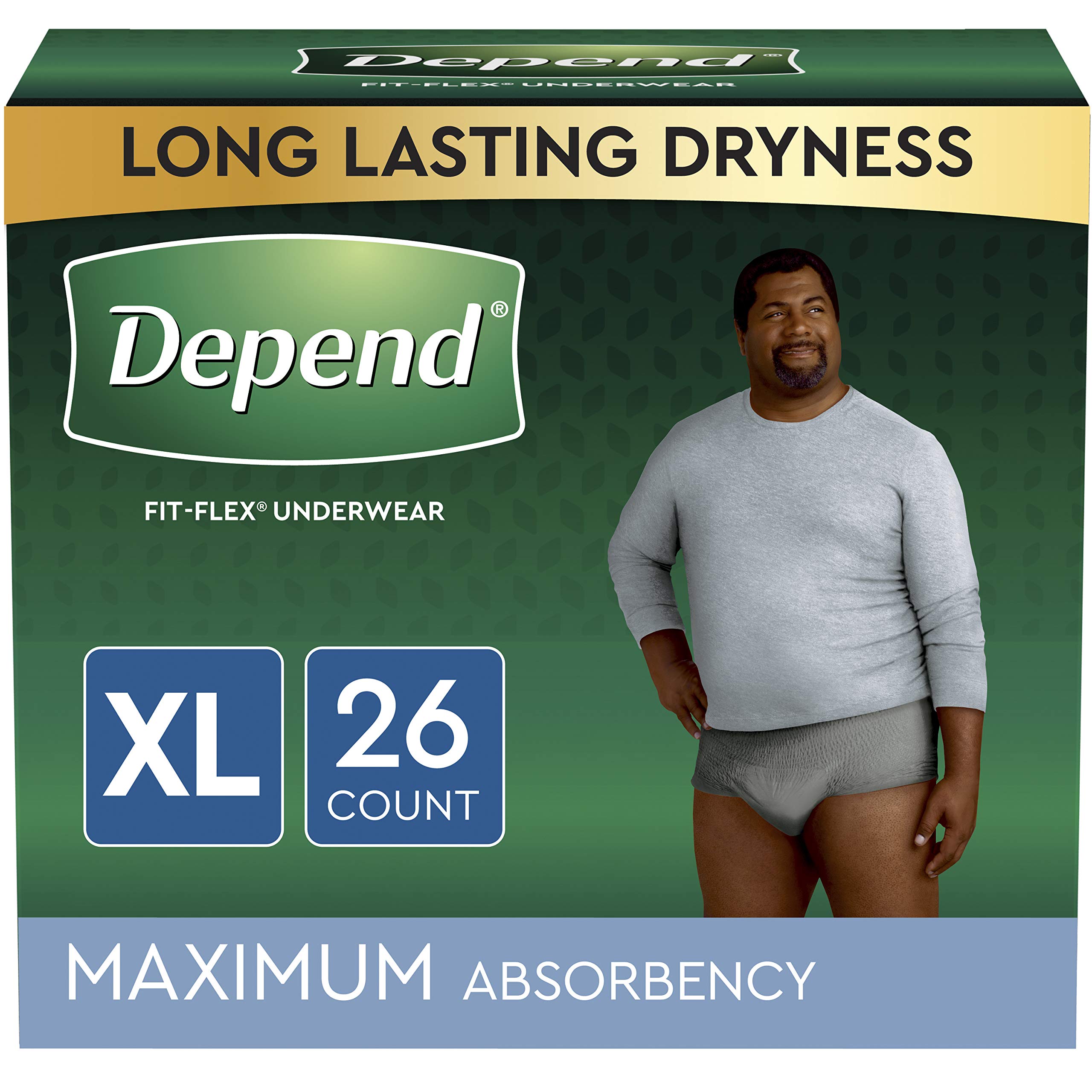 Depend Fit-Flex Adult Incontinence Underwear for Men, Disposable ...