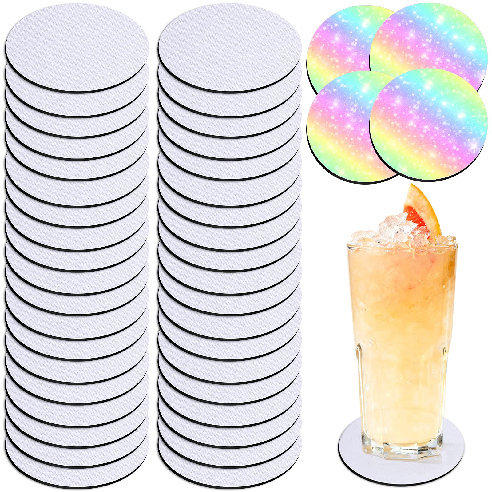 38Pcs Sublimation Blanks Cup Coasters, Square Sublimation Coasters Blanks  Heat Transfer Cup Mat Blank Coasters - AliExpress