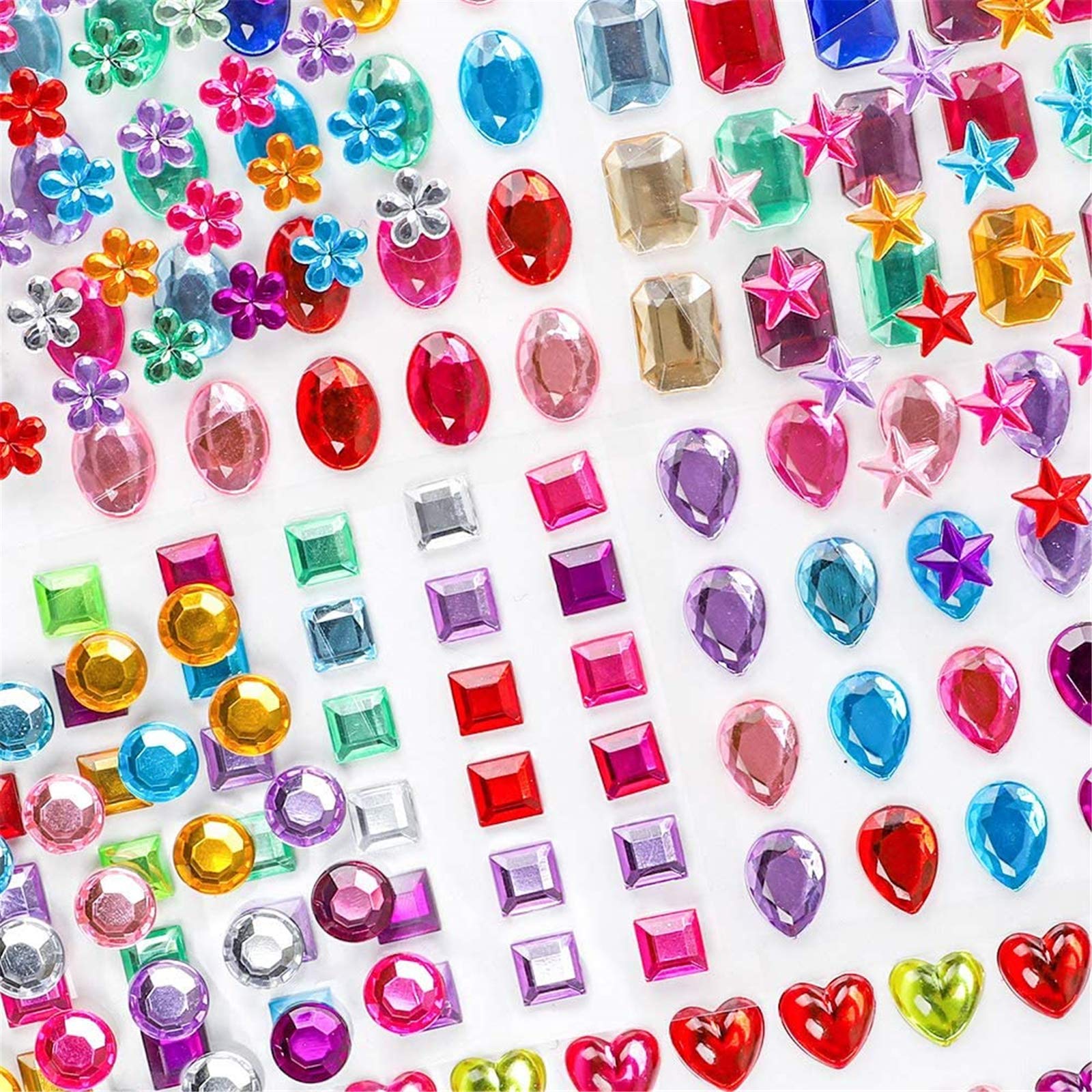 2200+Gem Stickers Jewels Stickers Rhinestone for Crafts Sticker Crystal Stickers Self Adhesive Craft Jewels for Arts & Crafts,Multicolor,Assorted