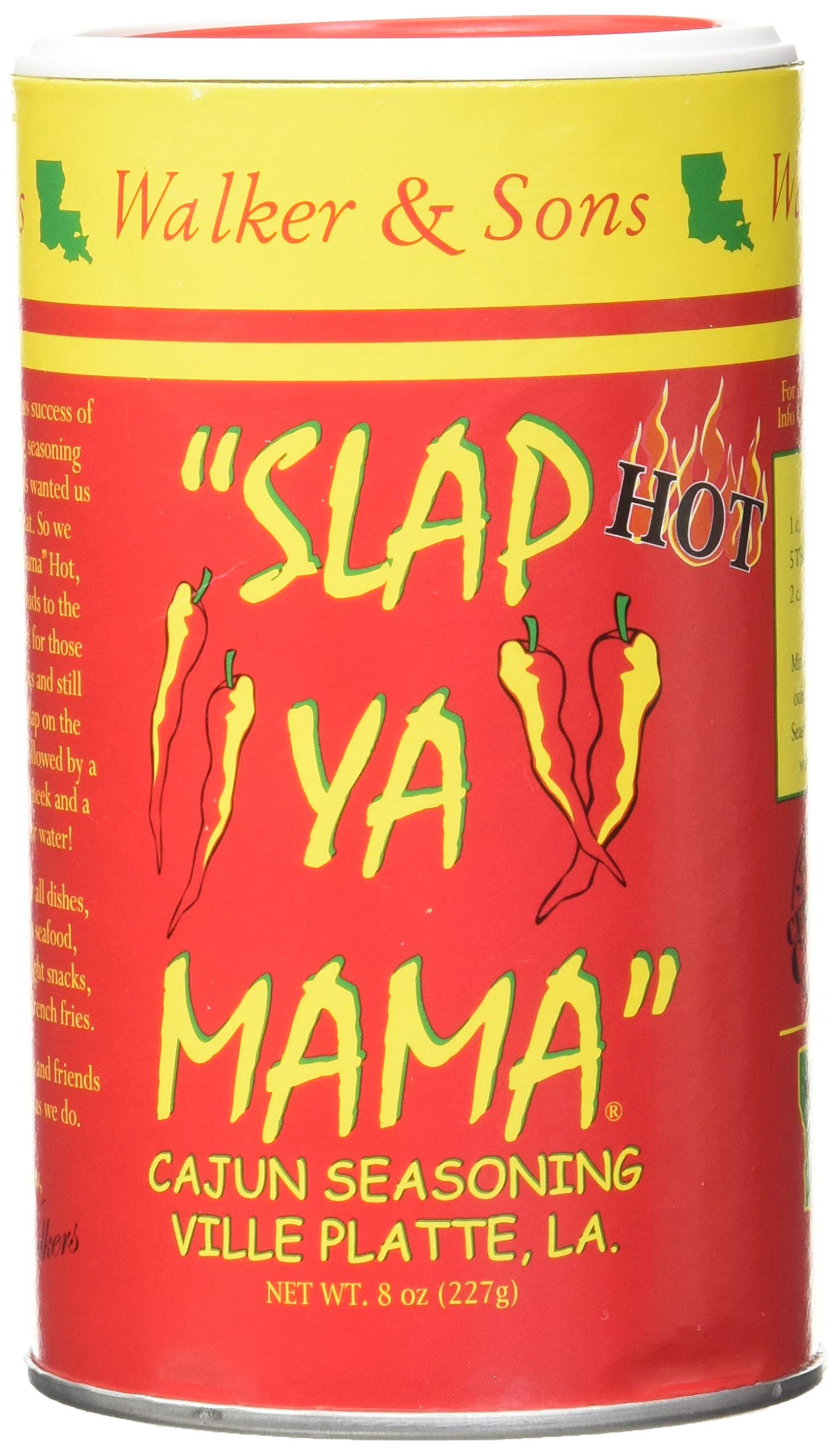 Slap Ya Mama Louisiana Style Cajun Seasoning, Hot Blend, MSG-Free and  Kosher, 8 Ounce Can, Pack of 3