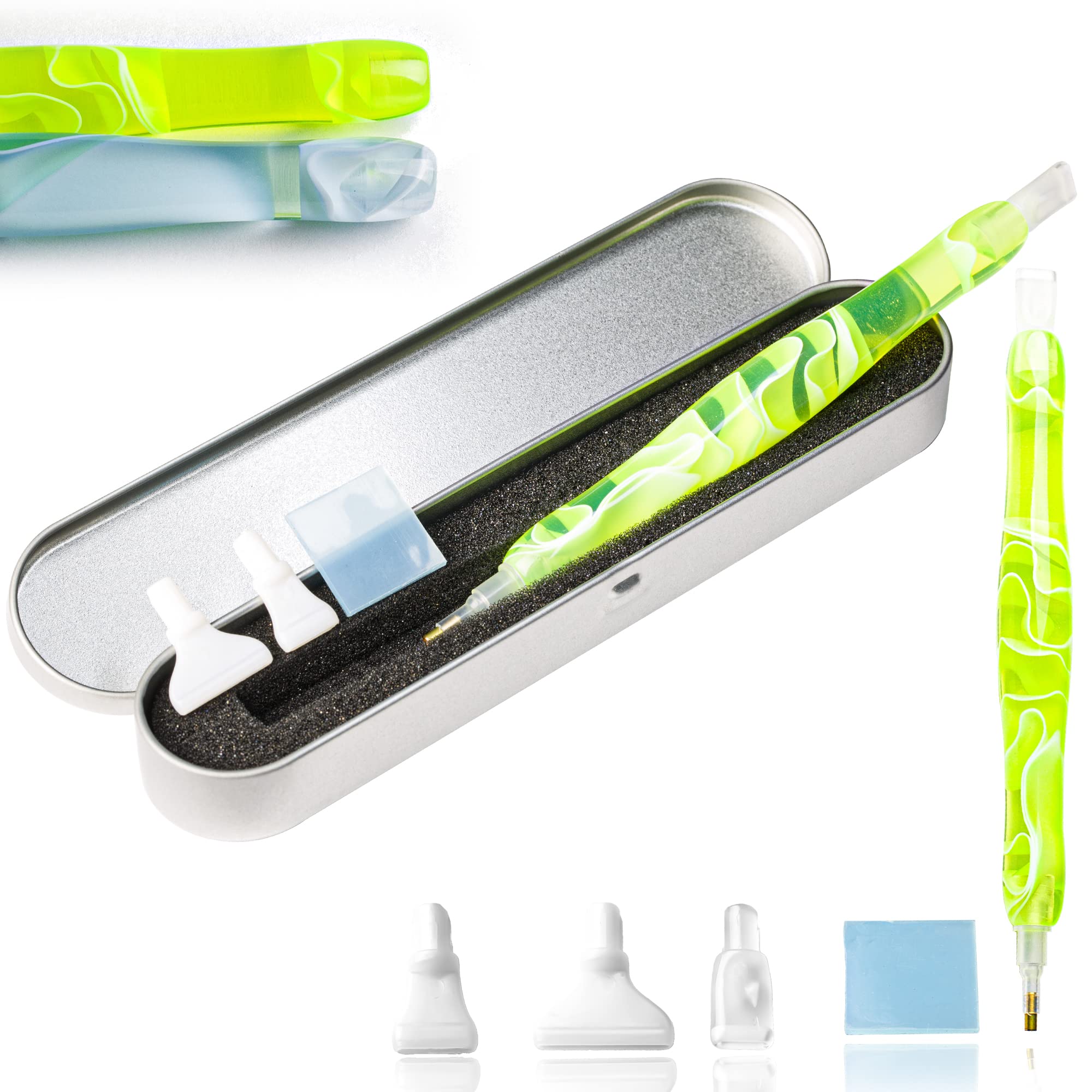 Diamond Painting Pens Diamond Painting Wax Diamond Painting Accessories Diamond  Art Accessories and Tools Drill Pen Resin Pen with Wax Rhinestone Picker  and A Pen Case (Yellow)