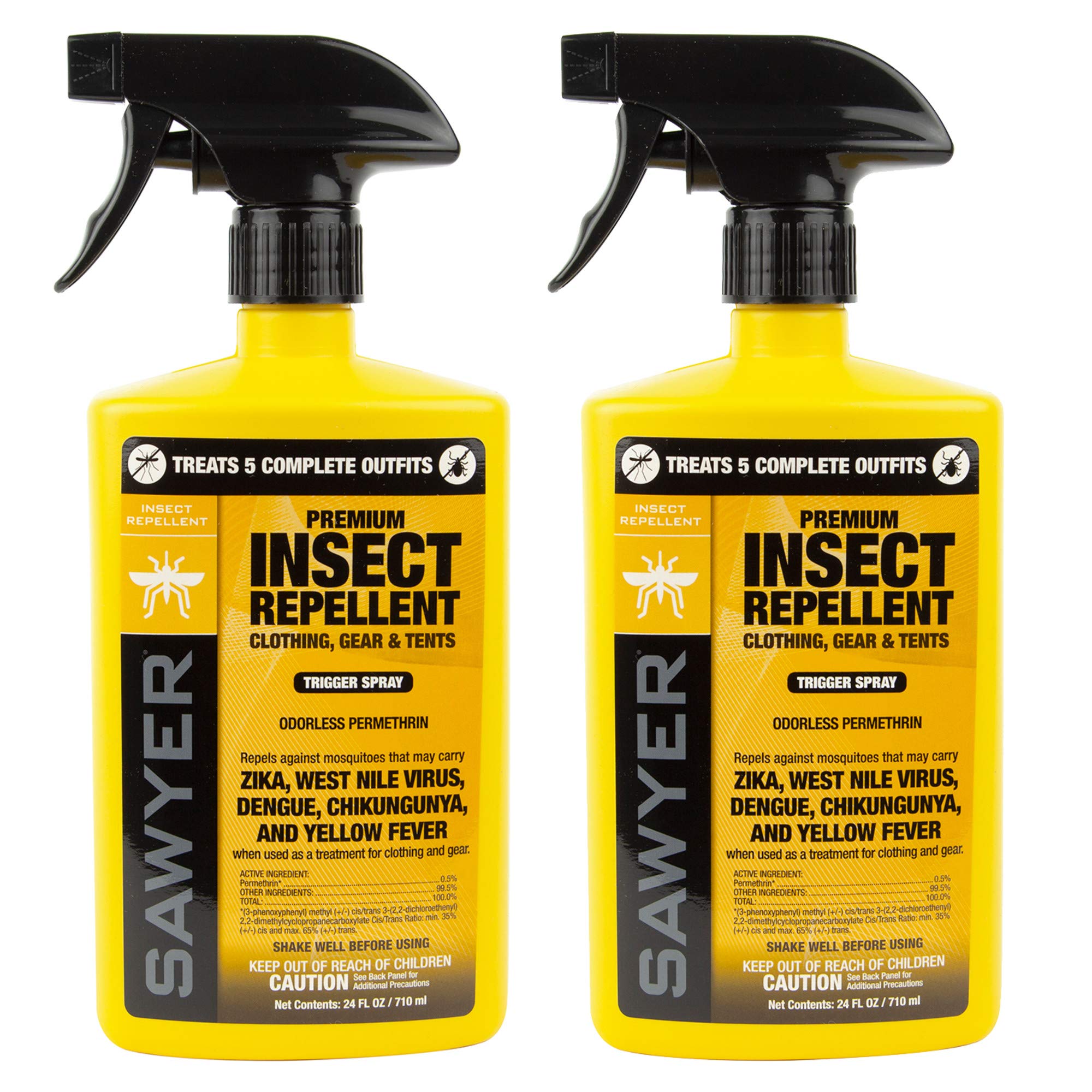 Sawyer Products SP6572 Twin Pack Premium Permethrin Clothing Insect Repellent Trigger Spray, 24