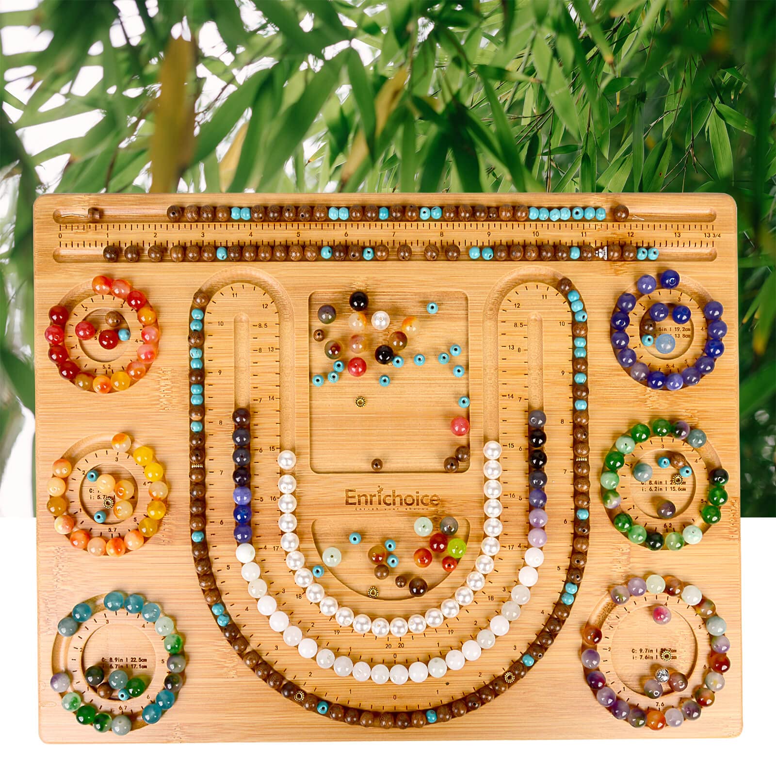 Enrichoice New Bamboo Combo Beading Board for Jewelry Bracelet Making and  Other Jewelry Necklaces Design Beading Mats Trays 14.9