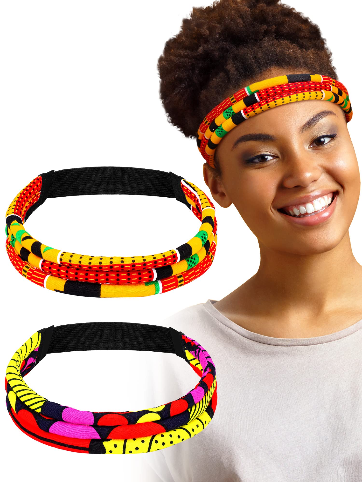 Criss Cross Headband - Colorful African Print