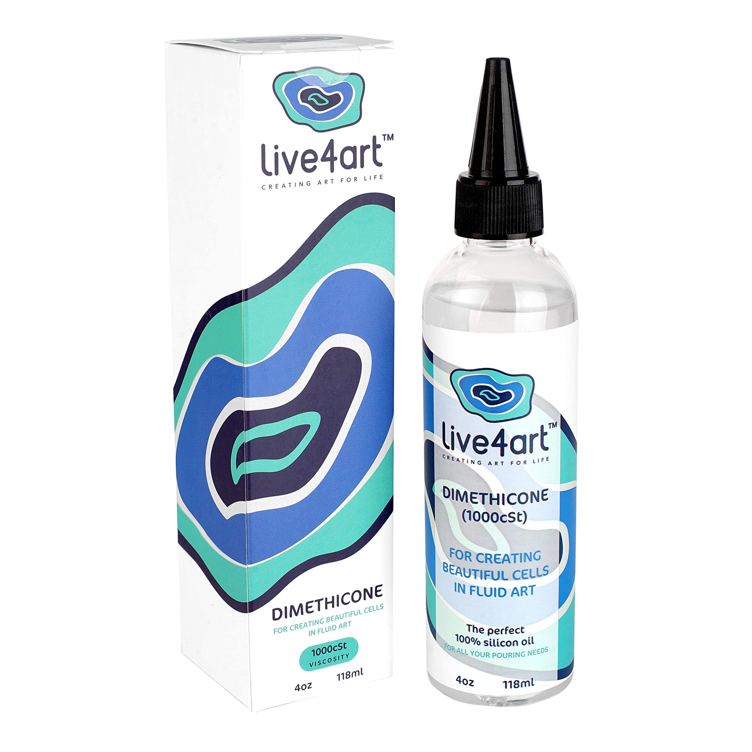 live4art Dimethicone Acrylic Silicone Oil for Pouring 4 Ounces