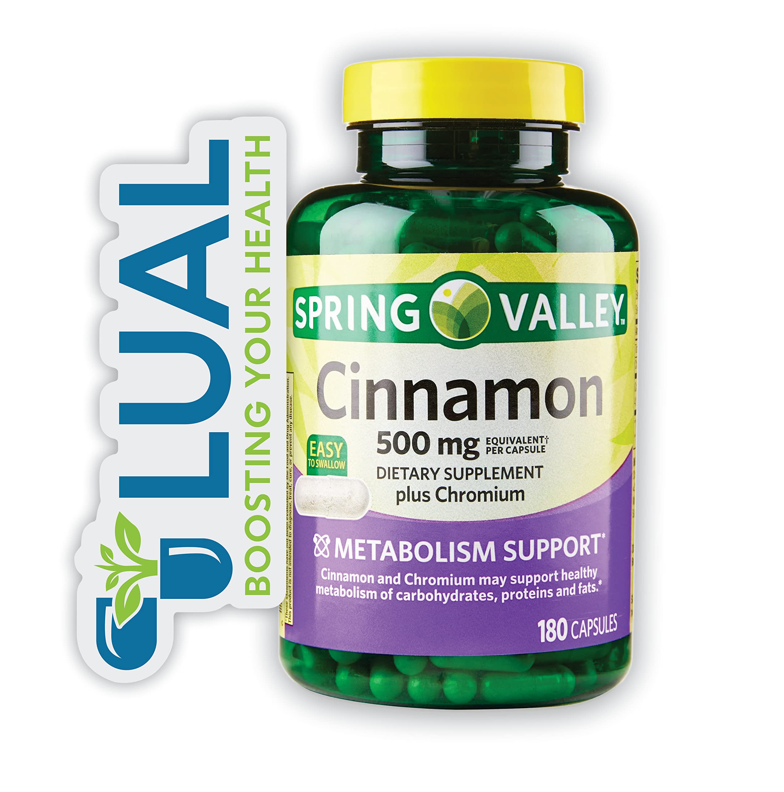 Spring Valey Cinnamon Plus Chromium Capsules Dietary Supplement 500 mg