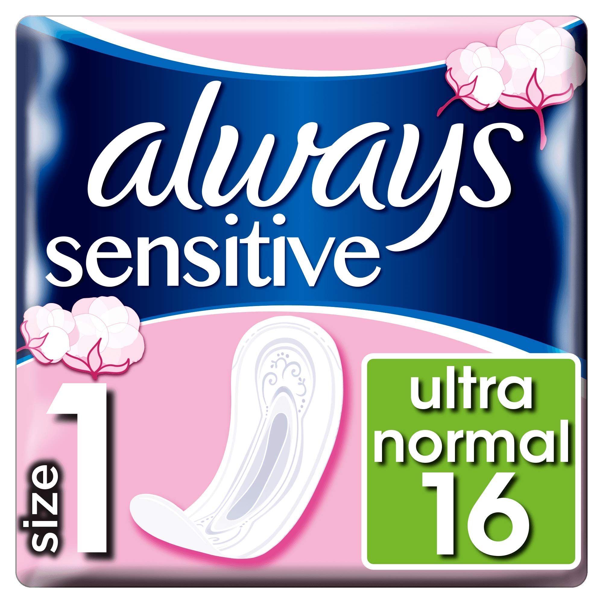 Always Sensitive Normal Ultra Sanitary Towels 16 Pads Normal (No wings) 16