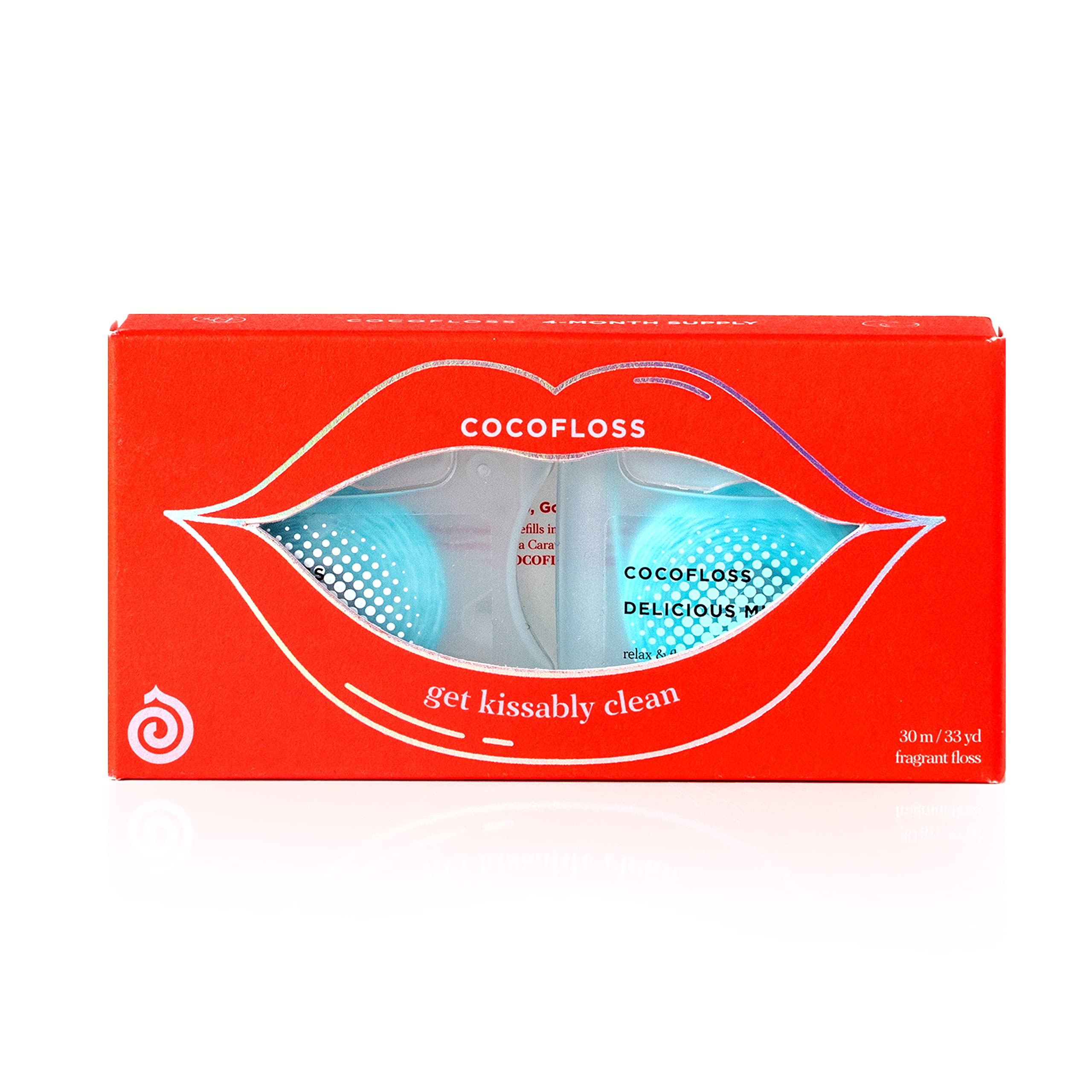 COCOFLOSS CoconutOil Infused Woven Dental Floss Kissably Clean Set DentistDesigned Vegan