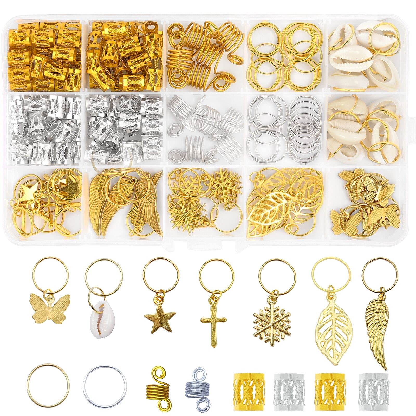 150 PCS Dreadlock Jewelry for Women Butterfly Braid Clips,Dreadlock  Accessories Loc Hair Jewelry Dreadlocks Beads