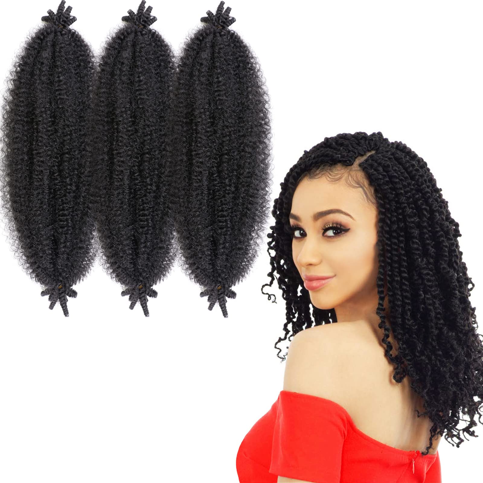 Amazon.com : 8 Packs Pre-Separated Springy Afro Twist Hair Suitable For  Damaged Soft Locs Synthetic Marley Twist Braiding Hair for Black Women (24  inch, 1B) : Beauty & Personal Care