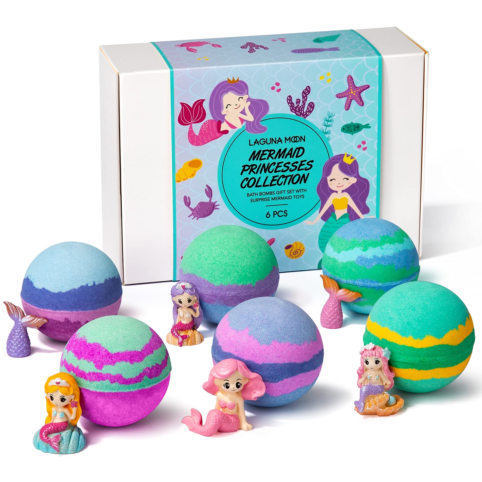 Bath Bombs for Kids - Extra Large 6pc Organic Bath Bombs with Mermaid Toys  - Handmade Fun Fizzies with Natural Essential Oils - Moisturizing Kids Bath  Bombs for Girls, Birthday Gifts, Christmas