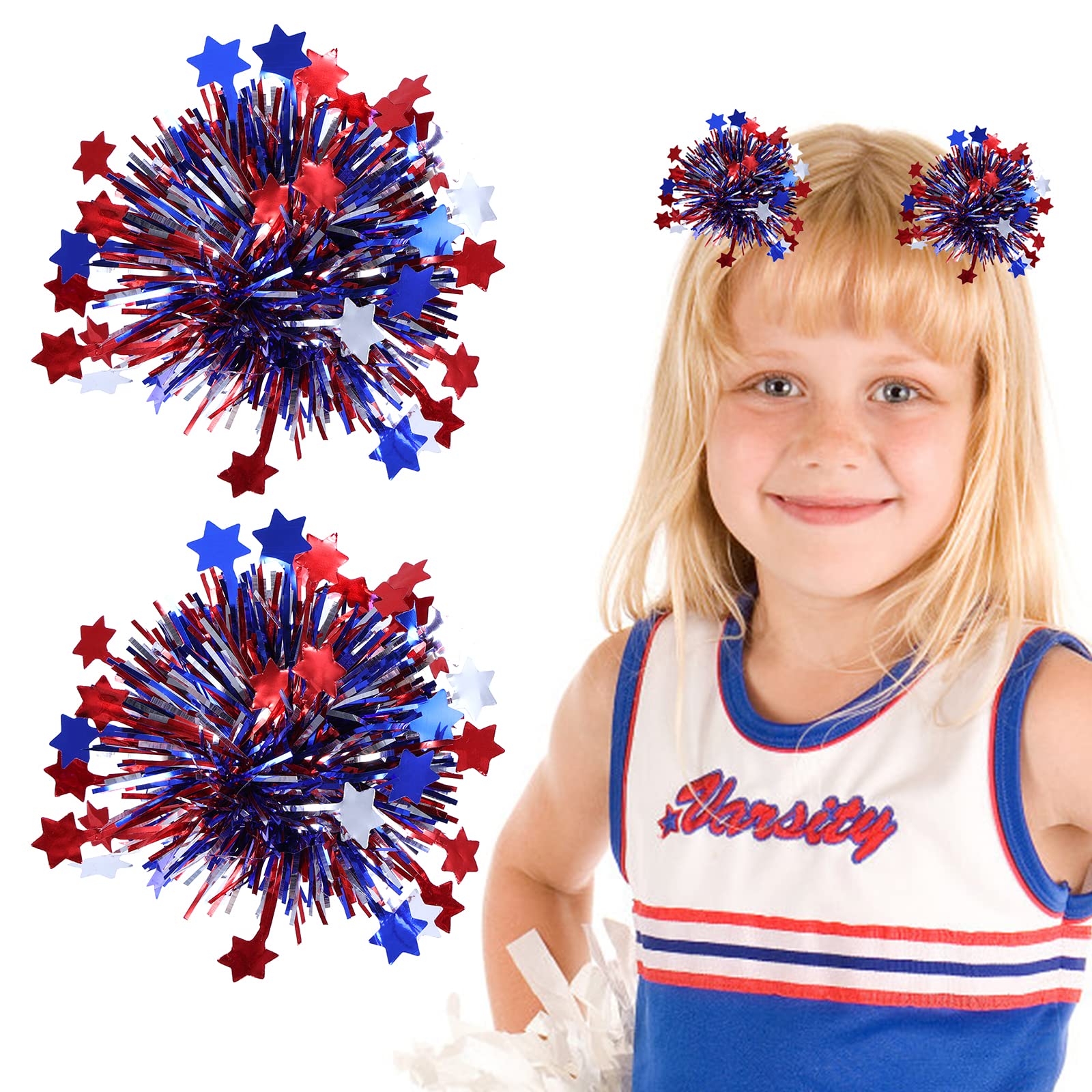 Poms Pom Cheerleading Pompoms Blue Cheer Decorations Mini Girls Silver Hand  Cheering Tinsel Metallic Adults Cheerleader