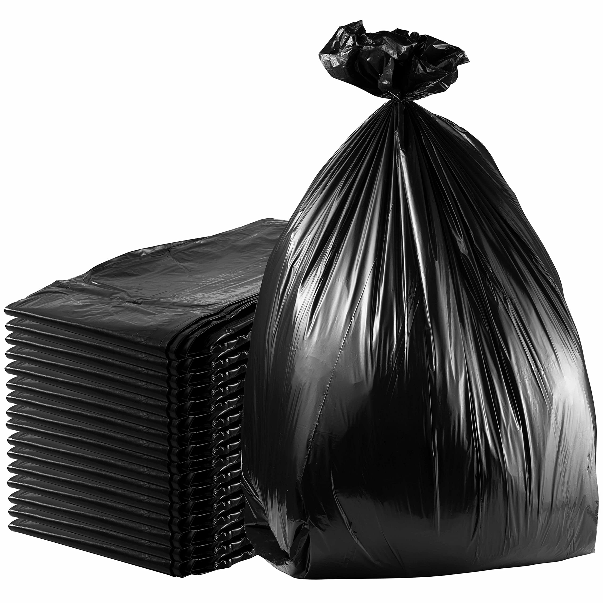 Haulmark Industrials 42-45 Gallon Black Trash Bags, 50 Count Bulk Pack,  Heavy Duty 3 MIL Contractor Garbage Bags, Foodservice, Janitorial,  Commercial, Outdoor, Lawn, Leaf, Can Liners