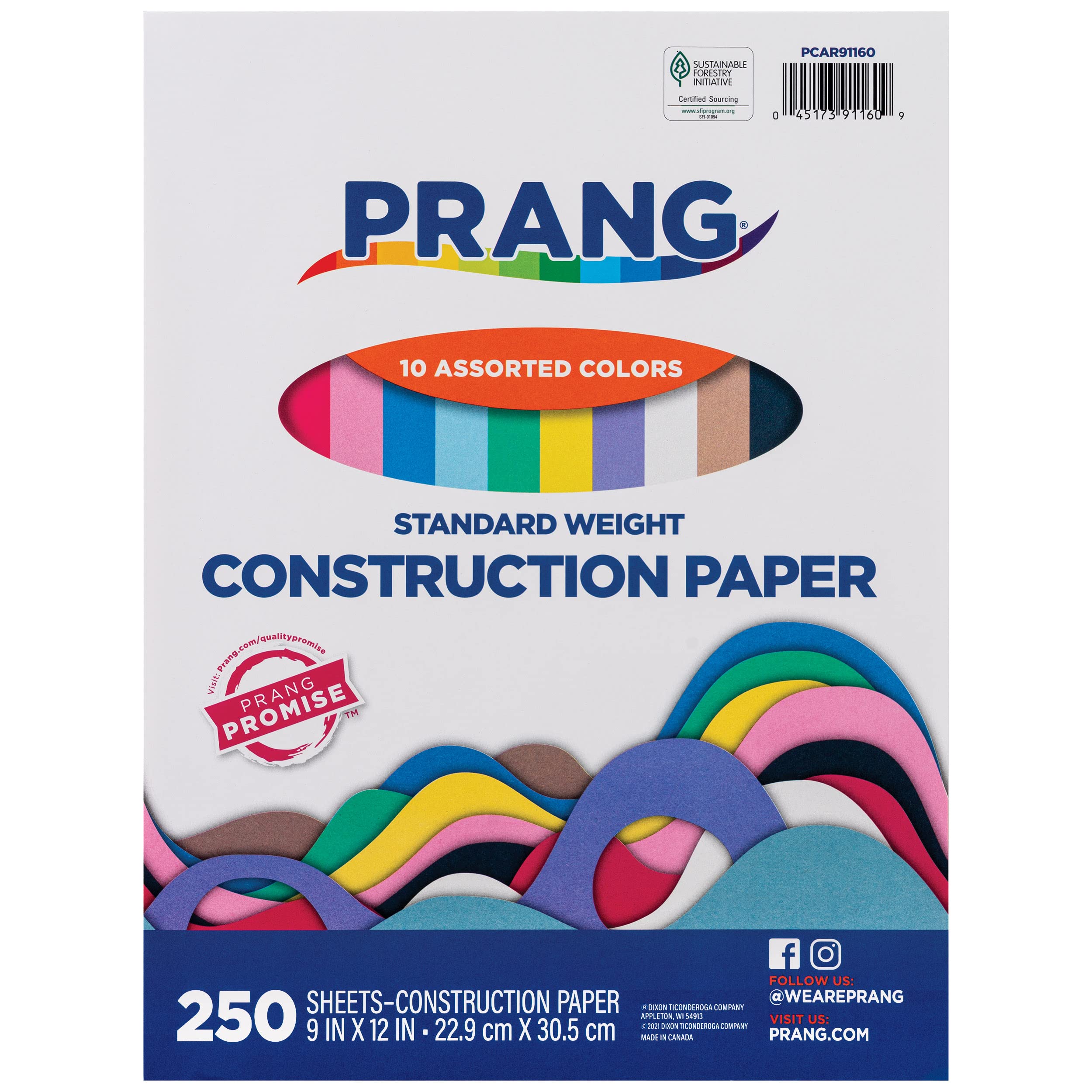 Prang (Formerly Art Street) Construction Paper 10 Assorted Colors