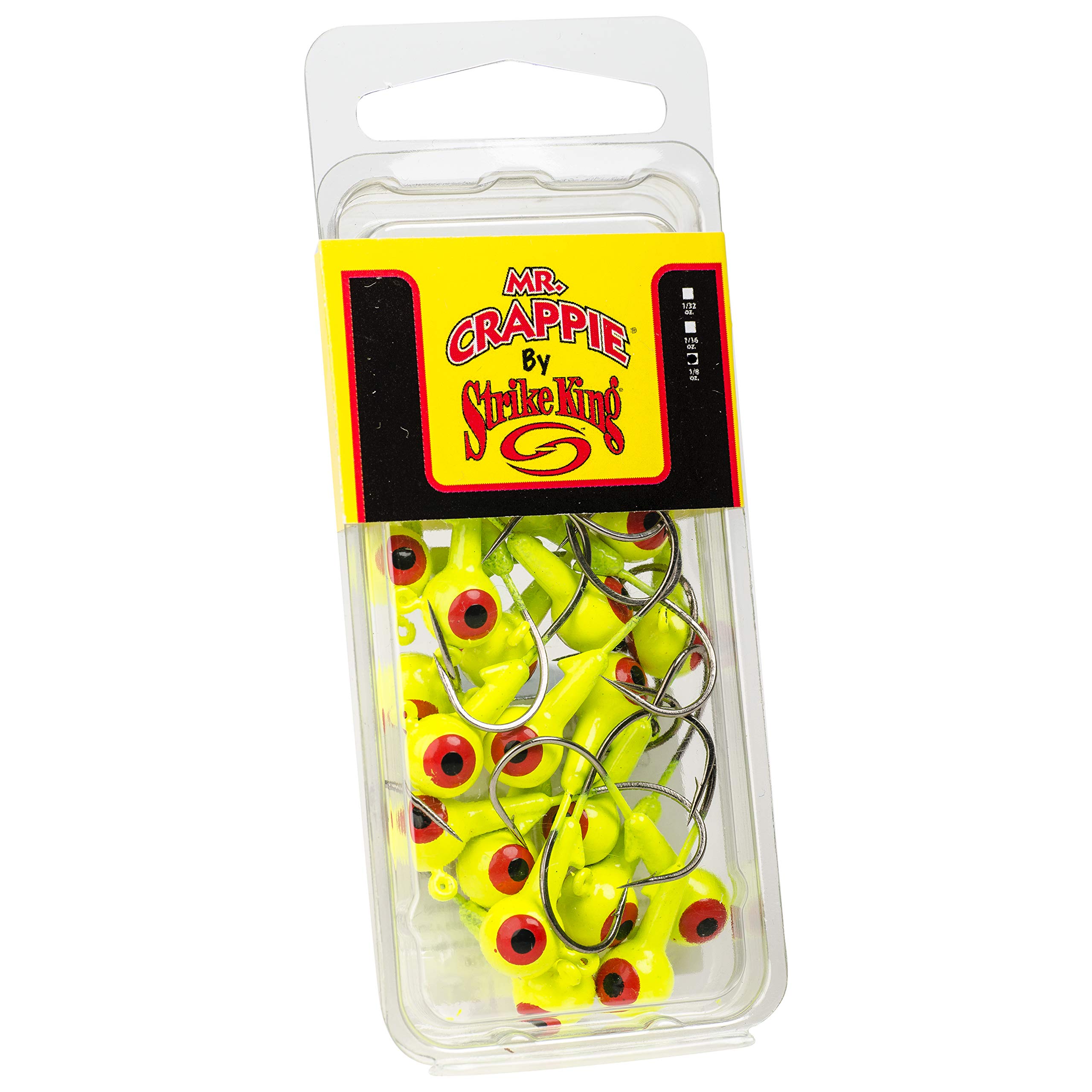 Strike King Mr. Crappie Jig Heads - 25 Pack 1/16oz Chartreuse