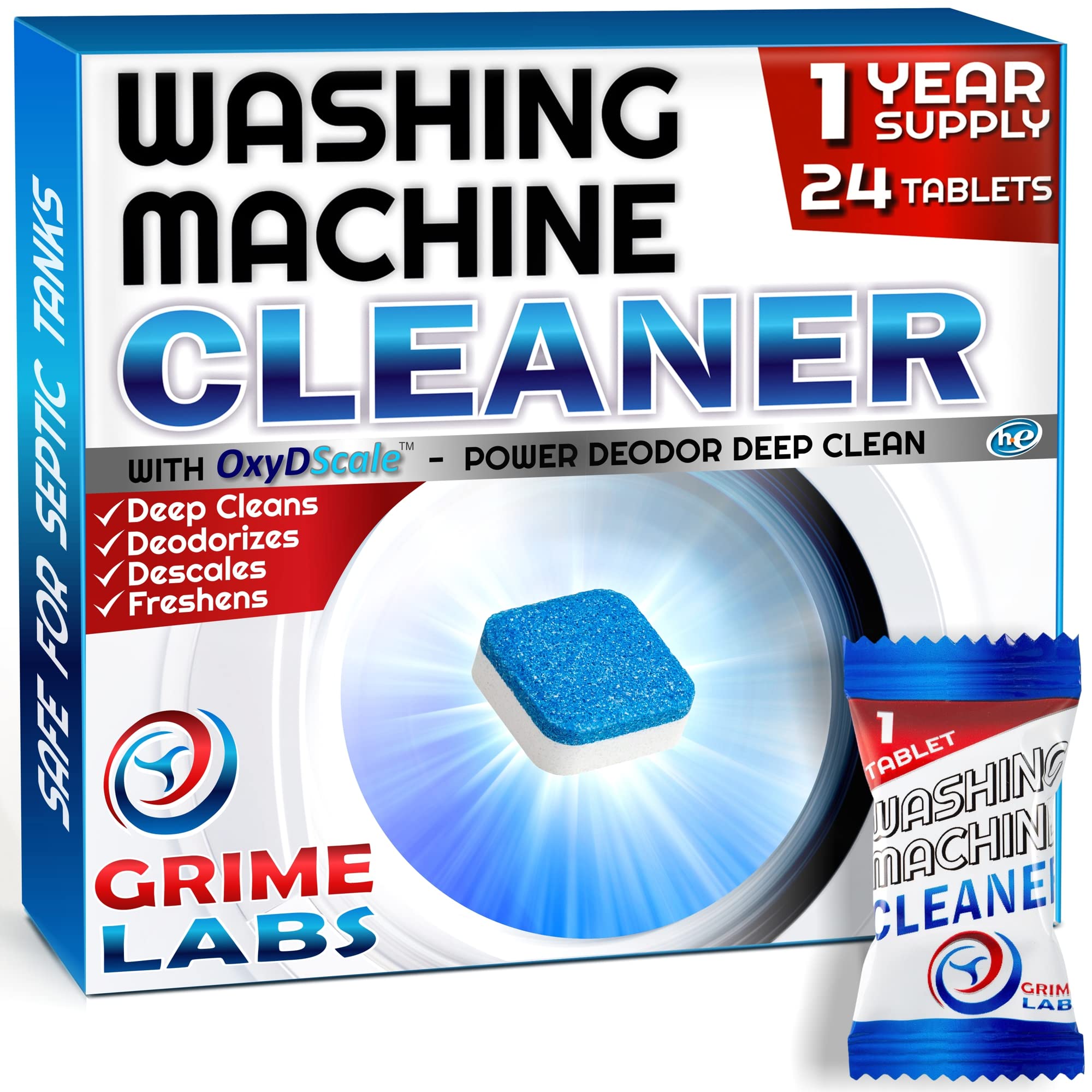 Washing Machine Cleaner 12Pcs Deep Cleaning Tablets For Front Loader & Top  Load Washer Laundry Tub Safe Deodorizer Clean Inside