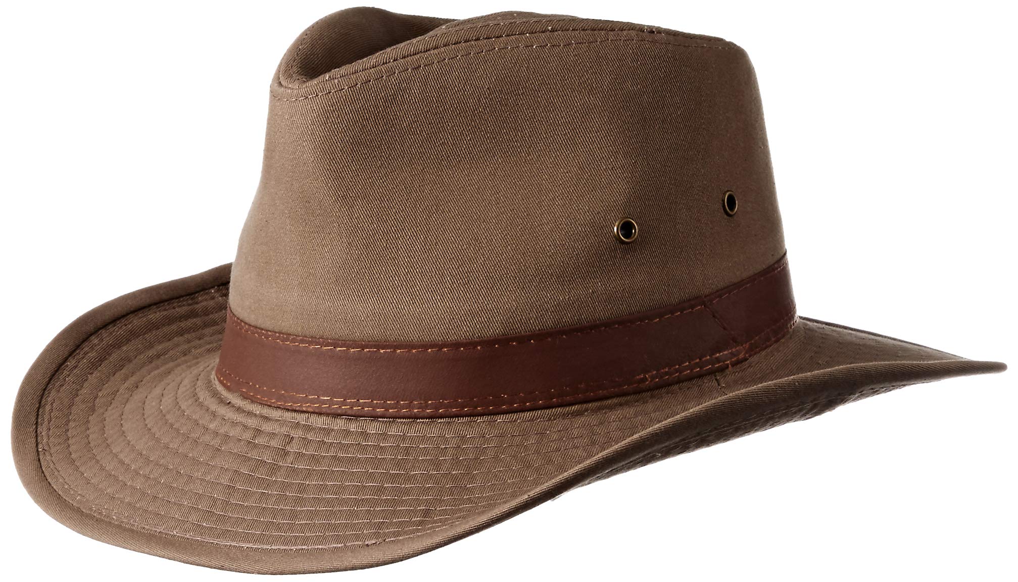 Dorfman Pacific Men's Twill Outback Hat Medium Bark