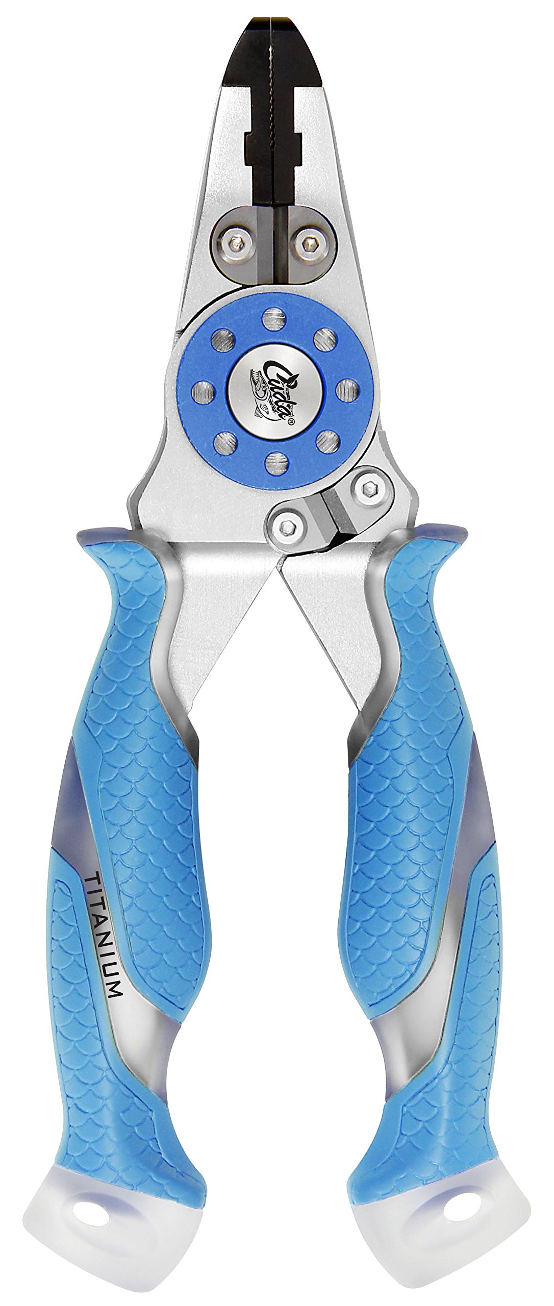 Cuda 7.5-Inch Mono/Braid Fishing Pliers with Integrated Tungsten Carbide  Wire Cutters, Blue, Medium (18846)